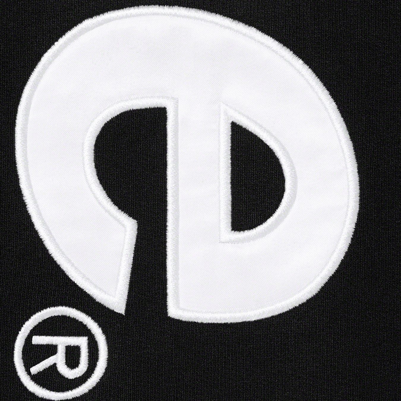 Satin Appliqué Hooded Sweatshirt
