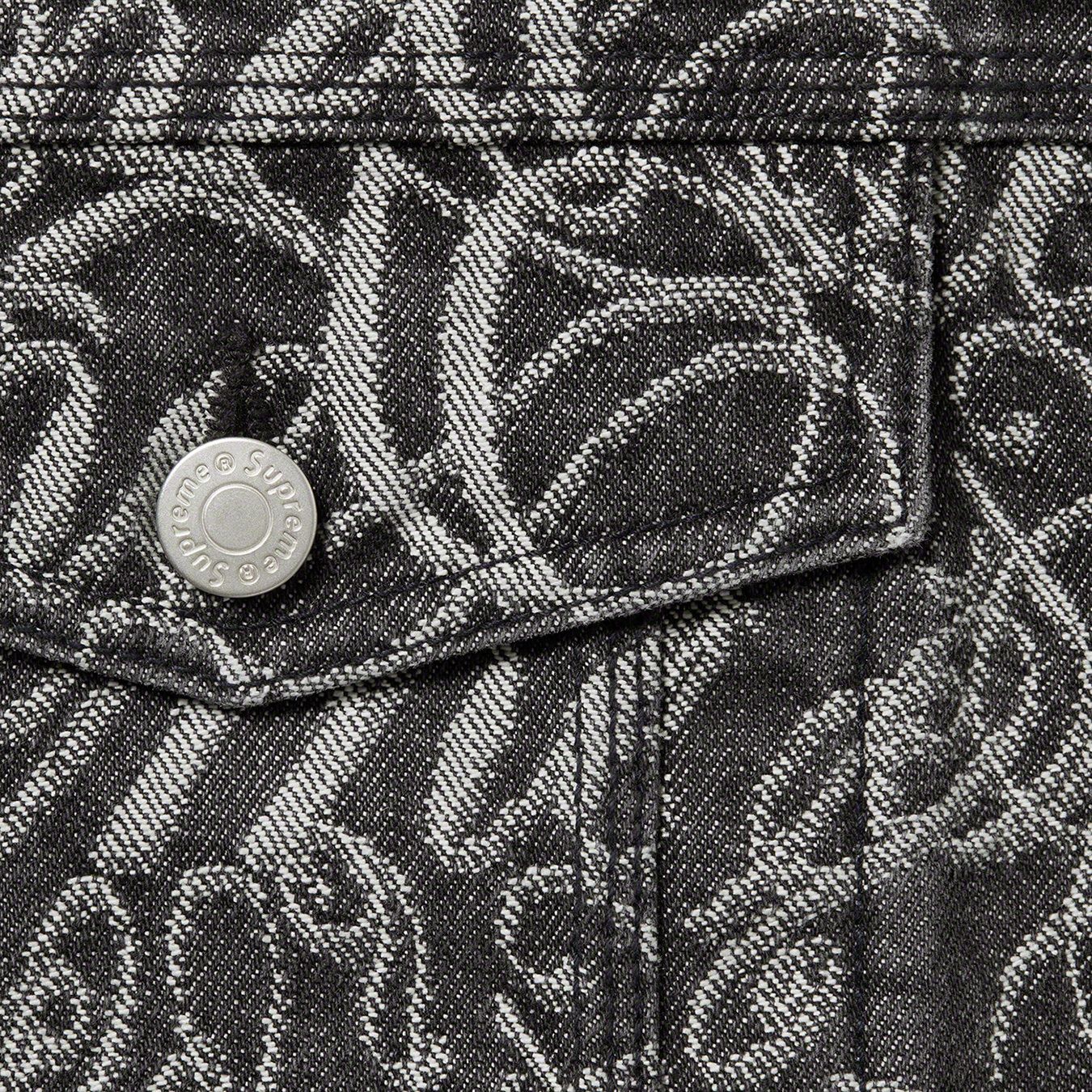 Script Jacquard Denim Trucker Jacket