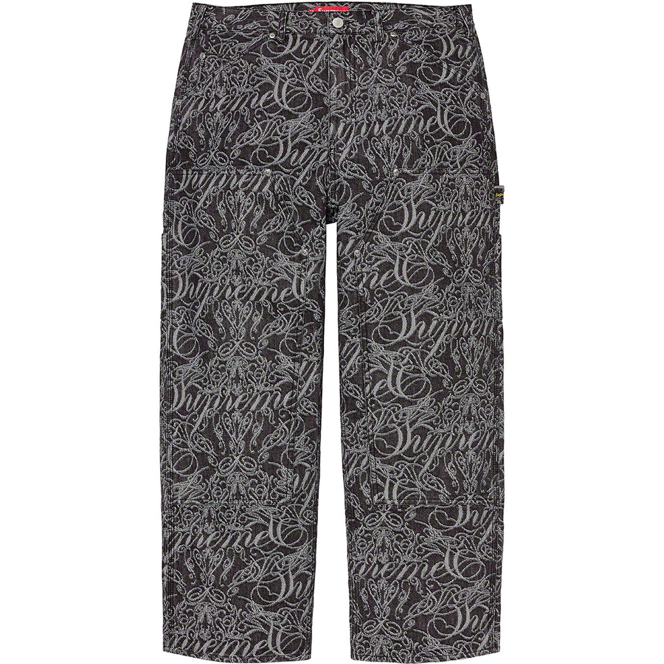 Script Jacquard Double Knee Denim Painter Pant