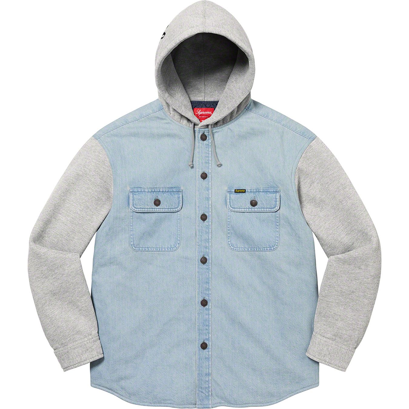 Fleece Hooded Denim Shirt