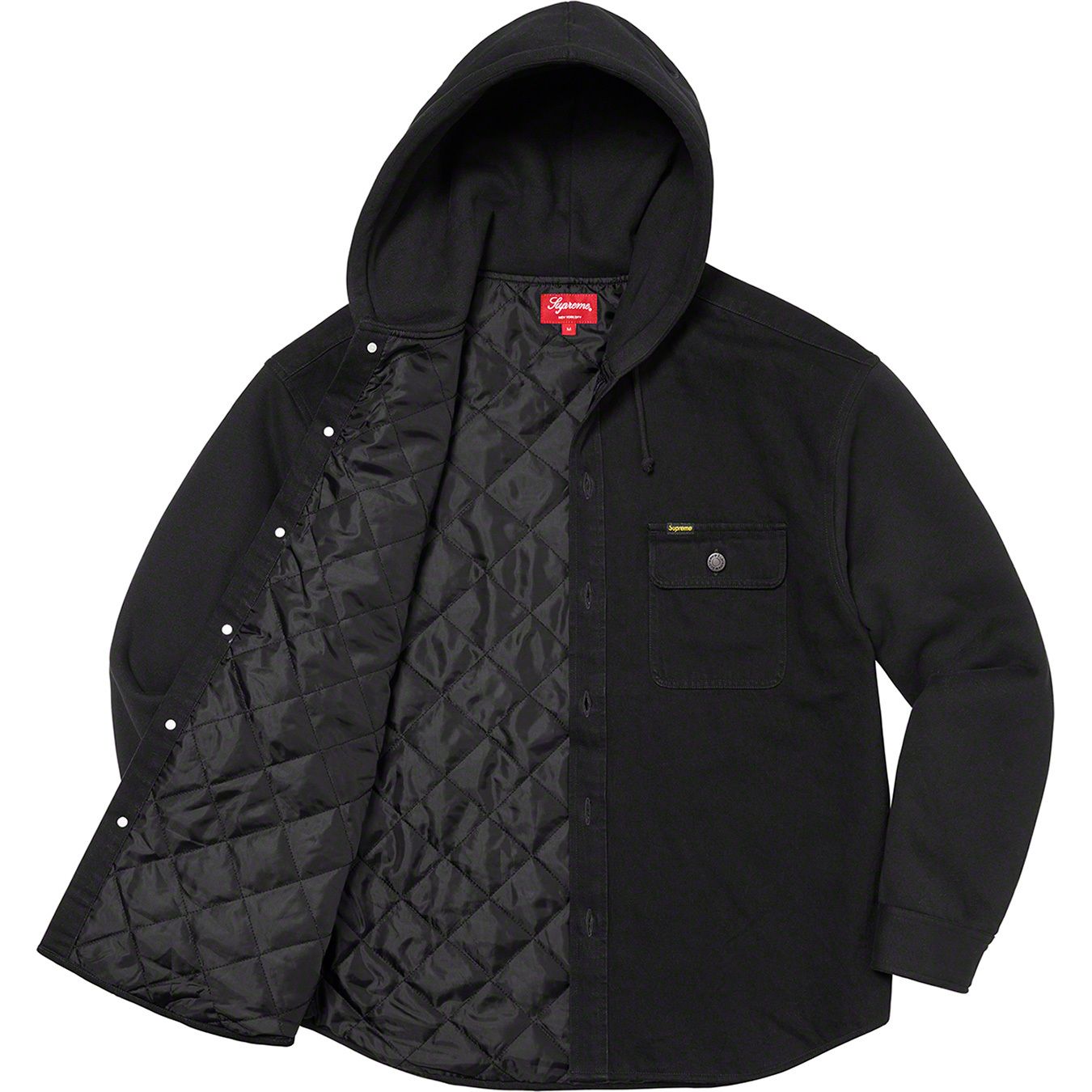 Fleece Hooded Denim Shirt