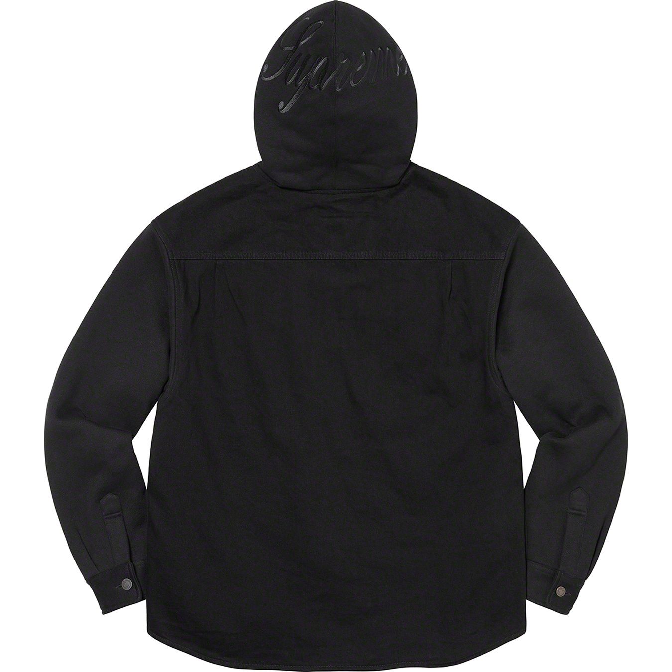 Fleece Hooded Denim Shirt