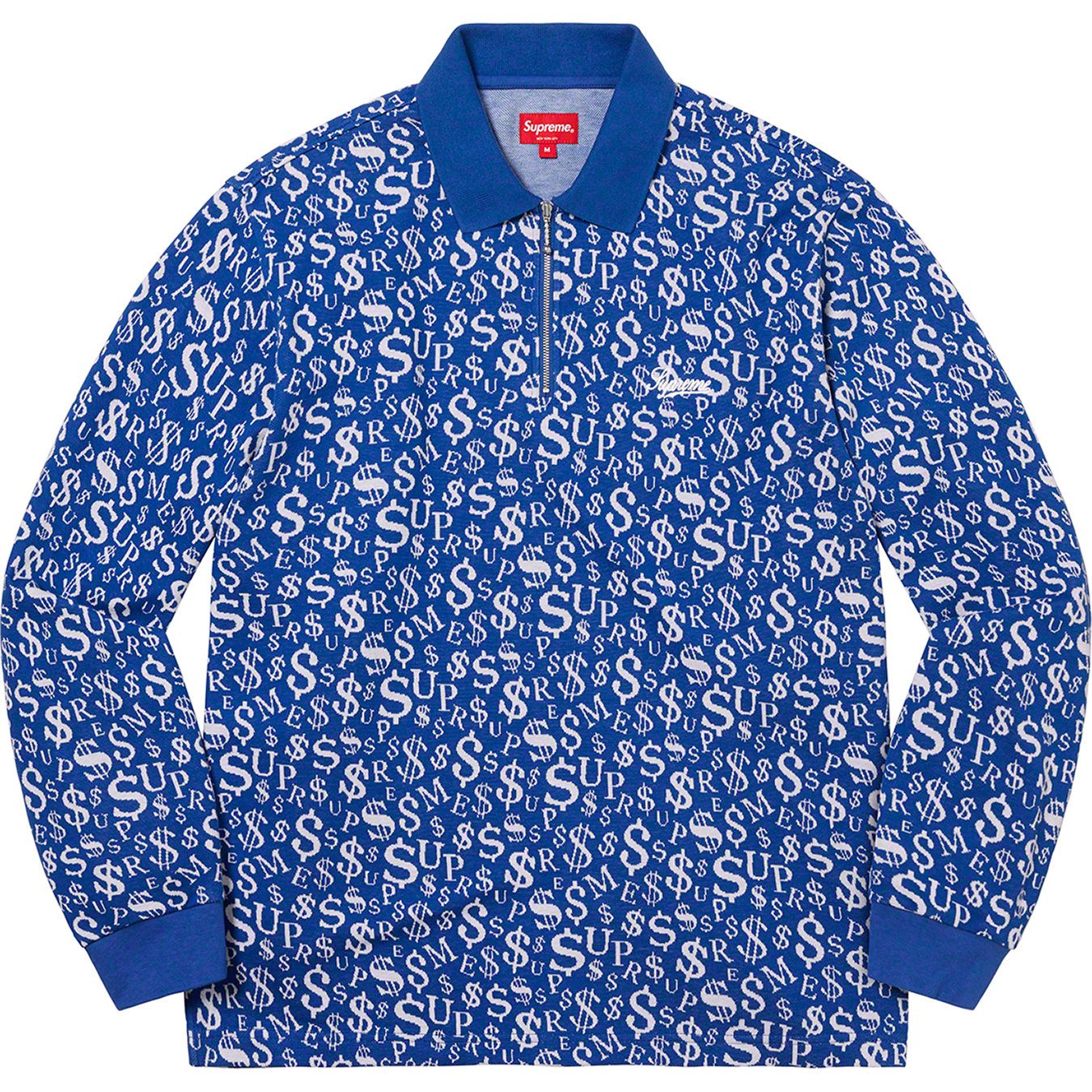 Currency Jacquard Zip L/S Polo