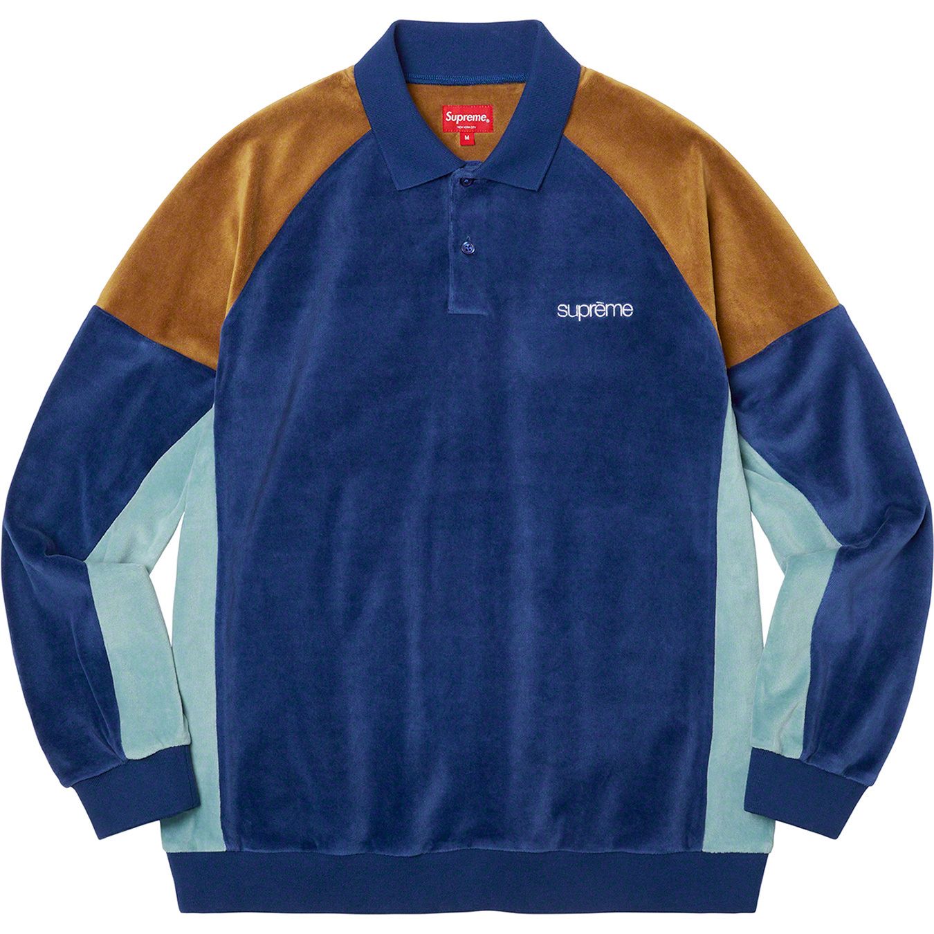 Paneled Velour L/S Polo