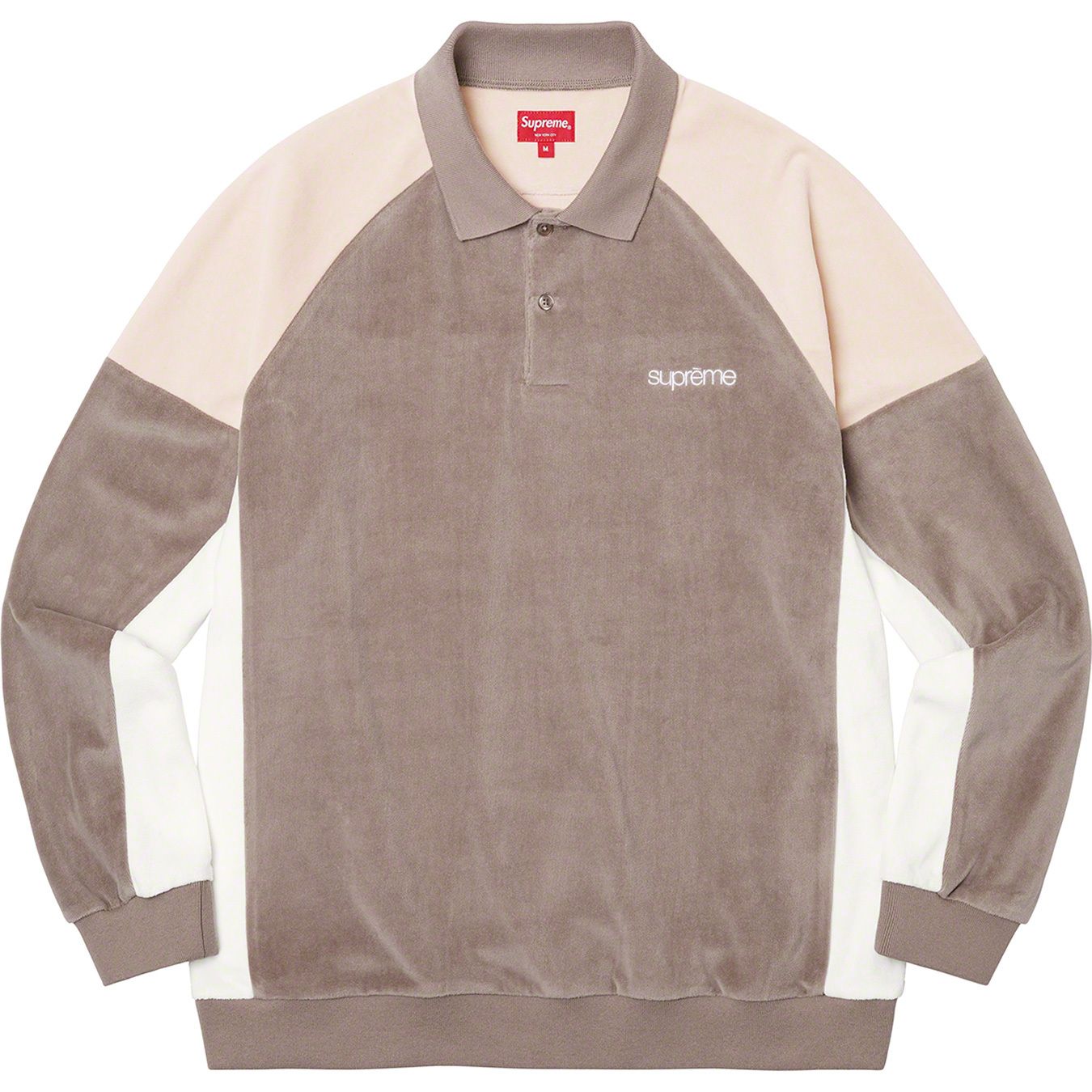 Paneled Velour L/S Polo