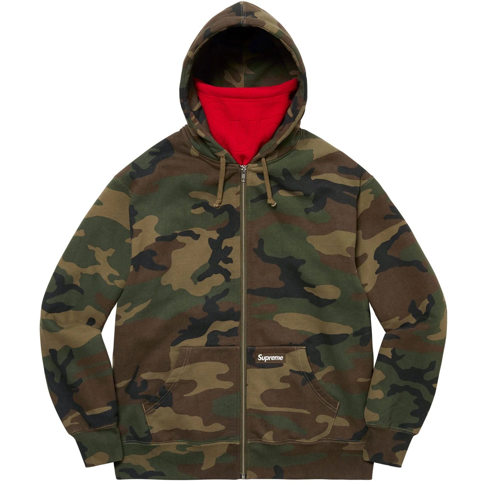 Double Hood Facemask Zip Up Hooded Sweatshirt