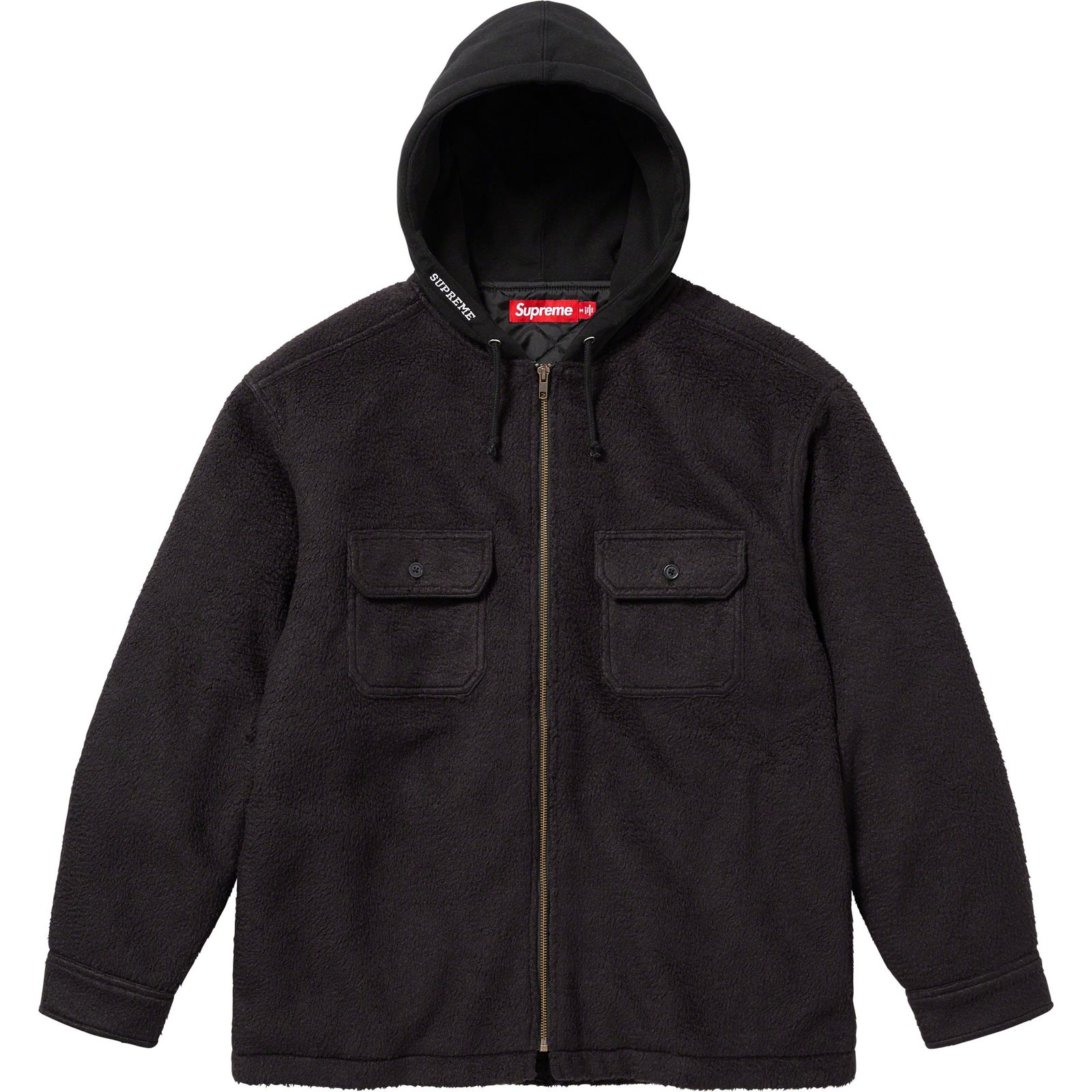 Fleece Zip Up Hooded Shirt