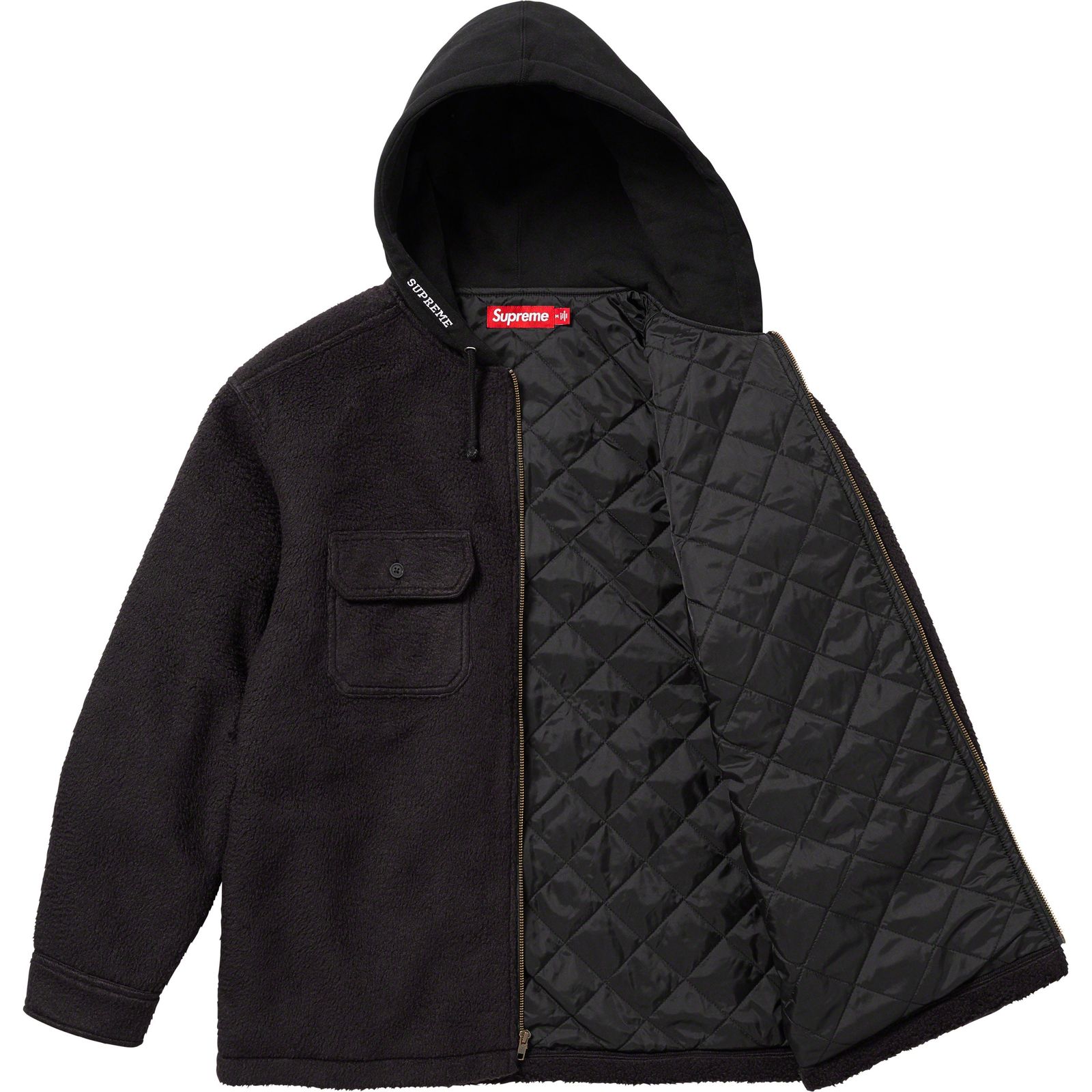 Fleece Zip Up Hooded Shirt
