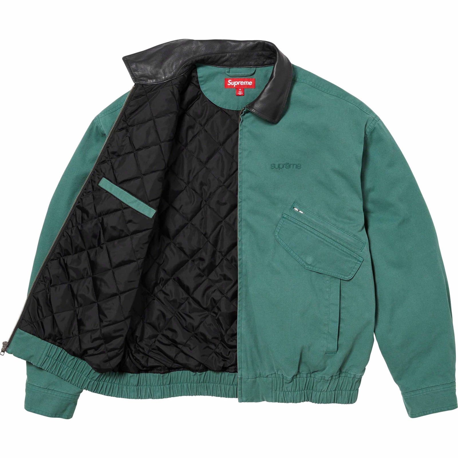 Leather Collar Utility Jacket