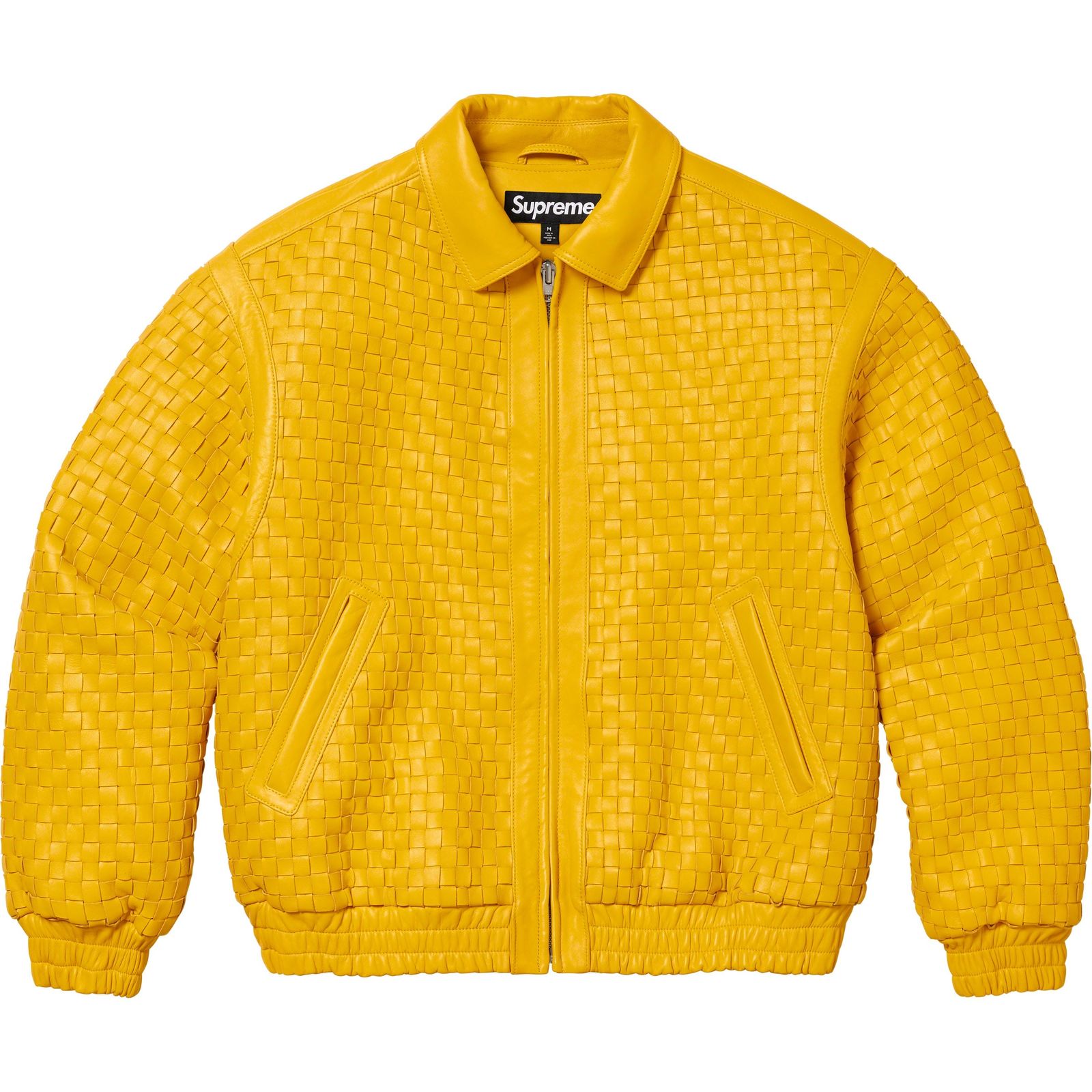 Woven Leather Varsity Jacket