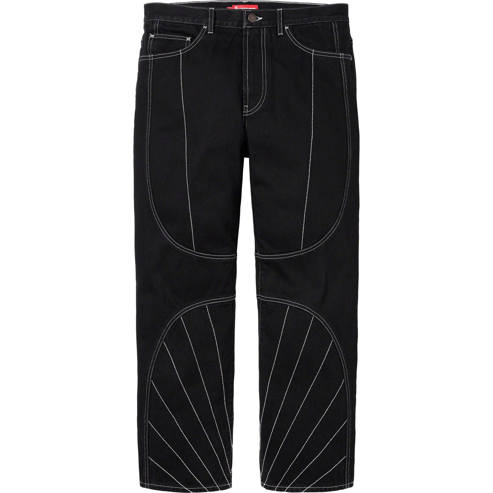 Radial Embroidered Loose Fit Jean