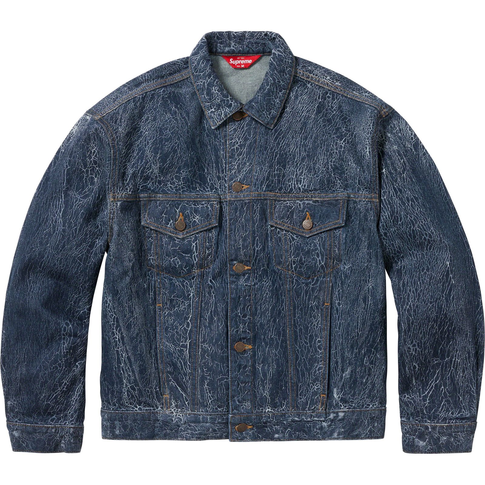 Crackle Denim Trucker Jacket