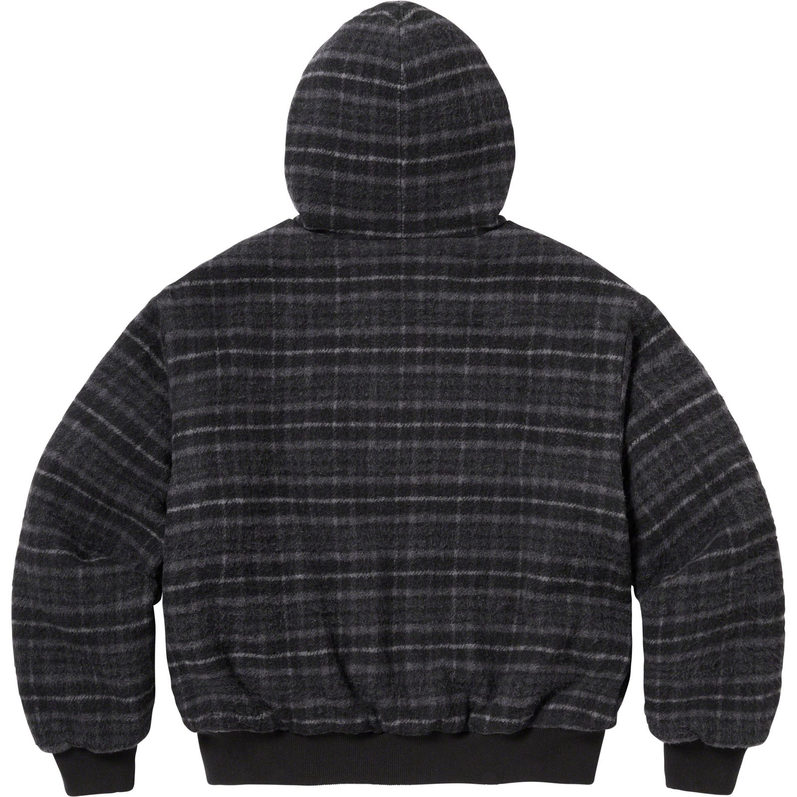Plaid Wool Hooded Work Jacket
