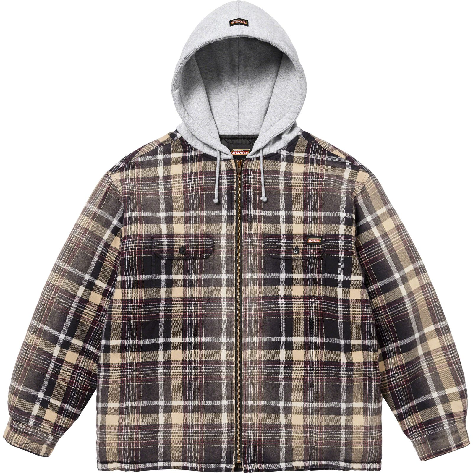 Supreme®/Dickies® Plaid Hooded Zip Up Shirt