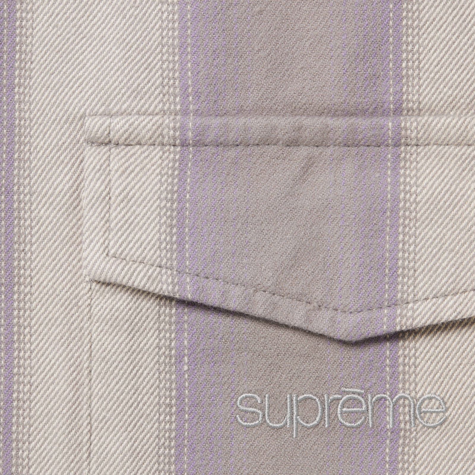 Stripe Flannel Zip Up Shirt
