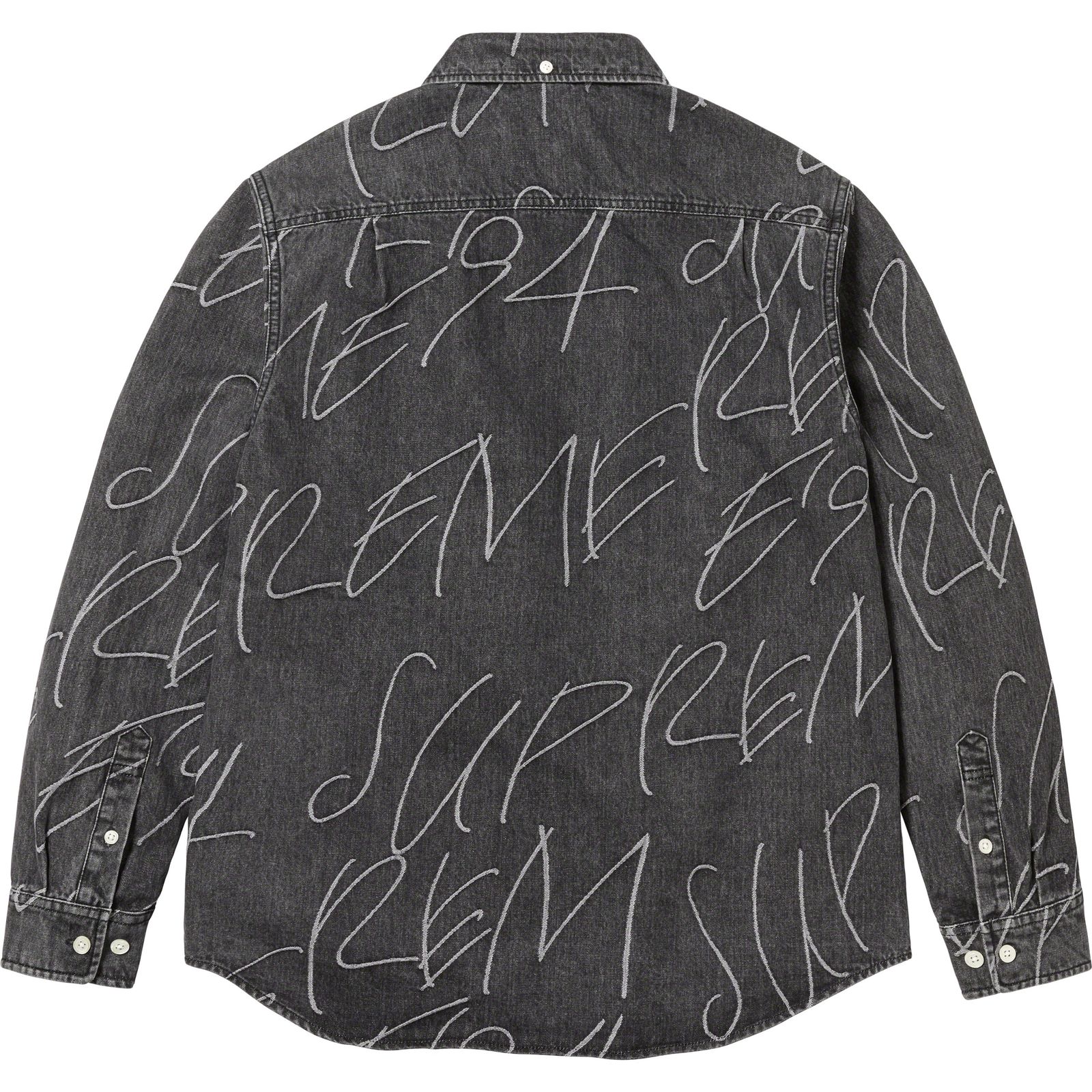 Handwriting Jacquard Denim Shirt