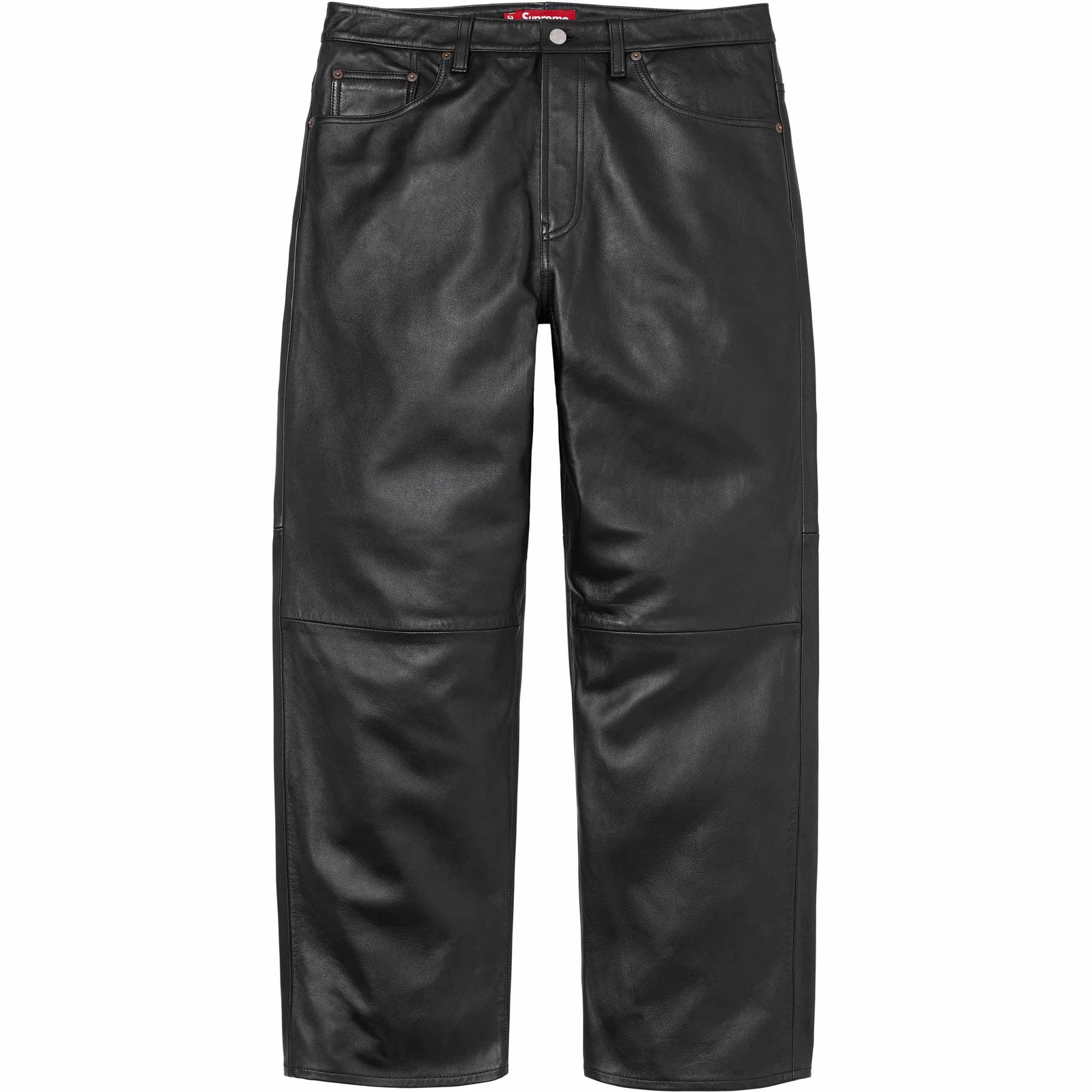Leather Baggy 5-Pocket Jean