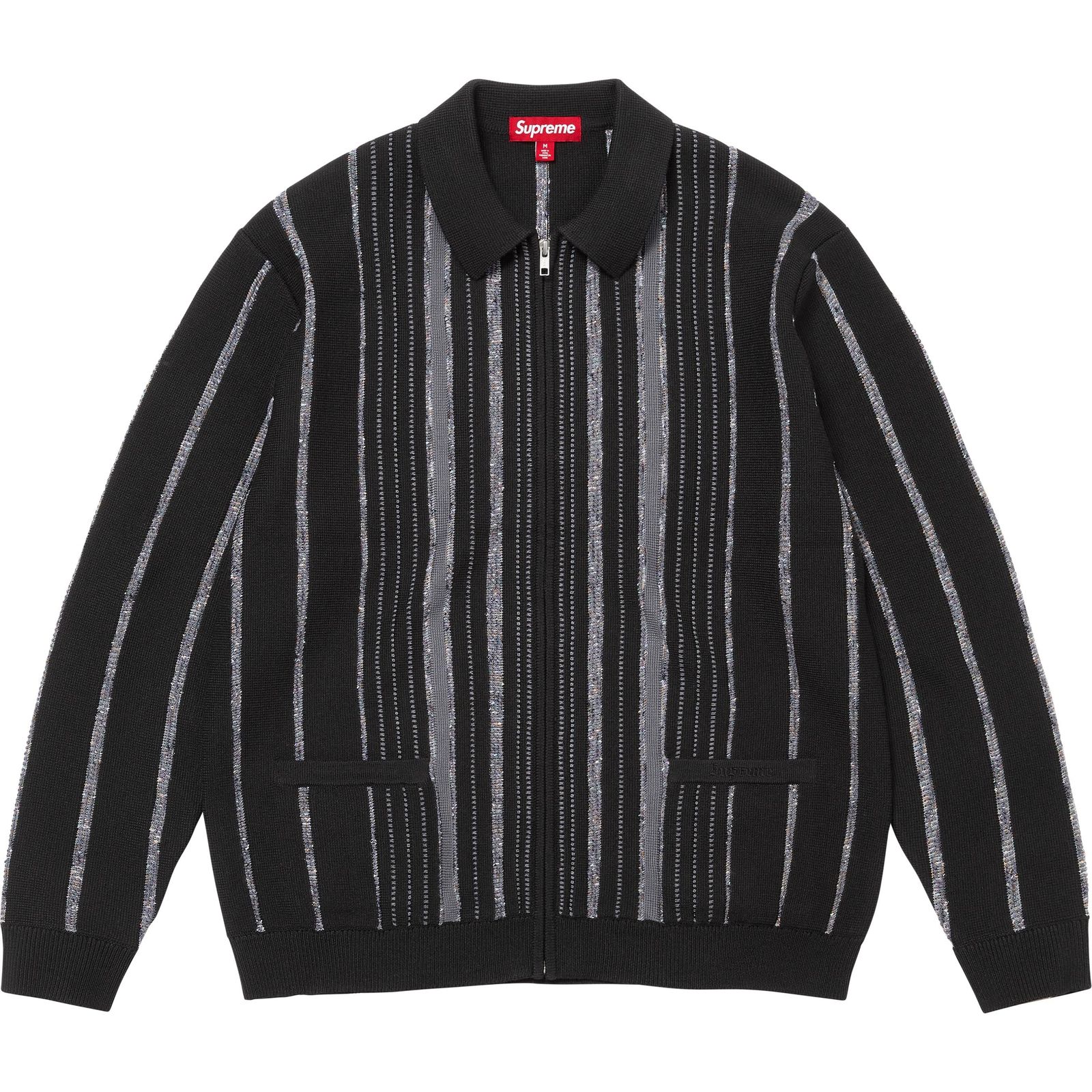 Speckle Stripe Zip Up Cardigan