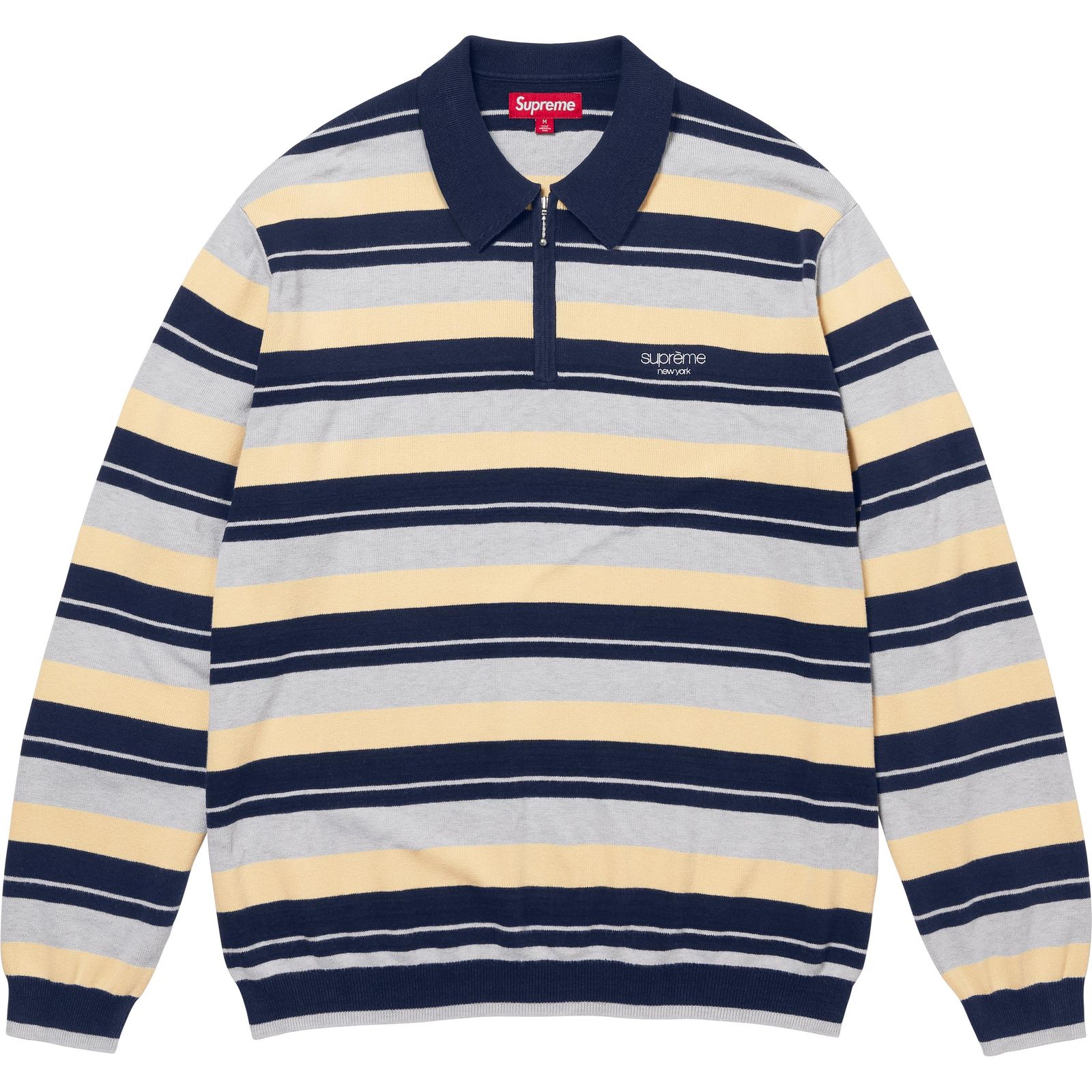 Stripe Zip L/S Polo