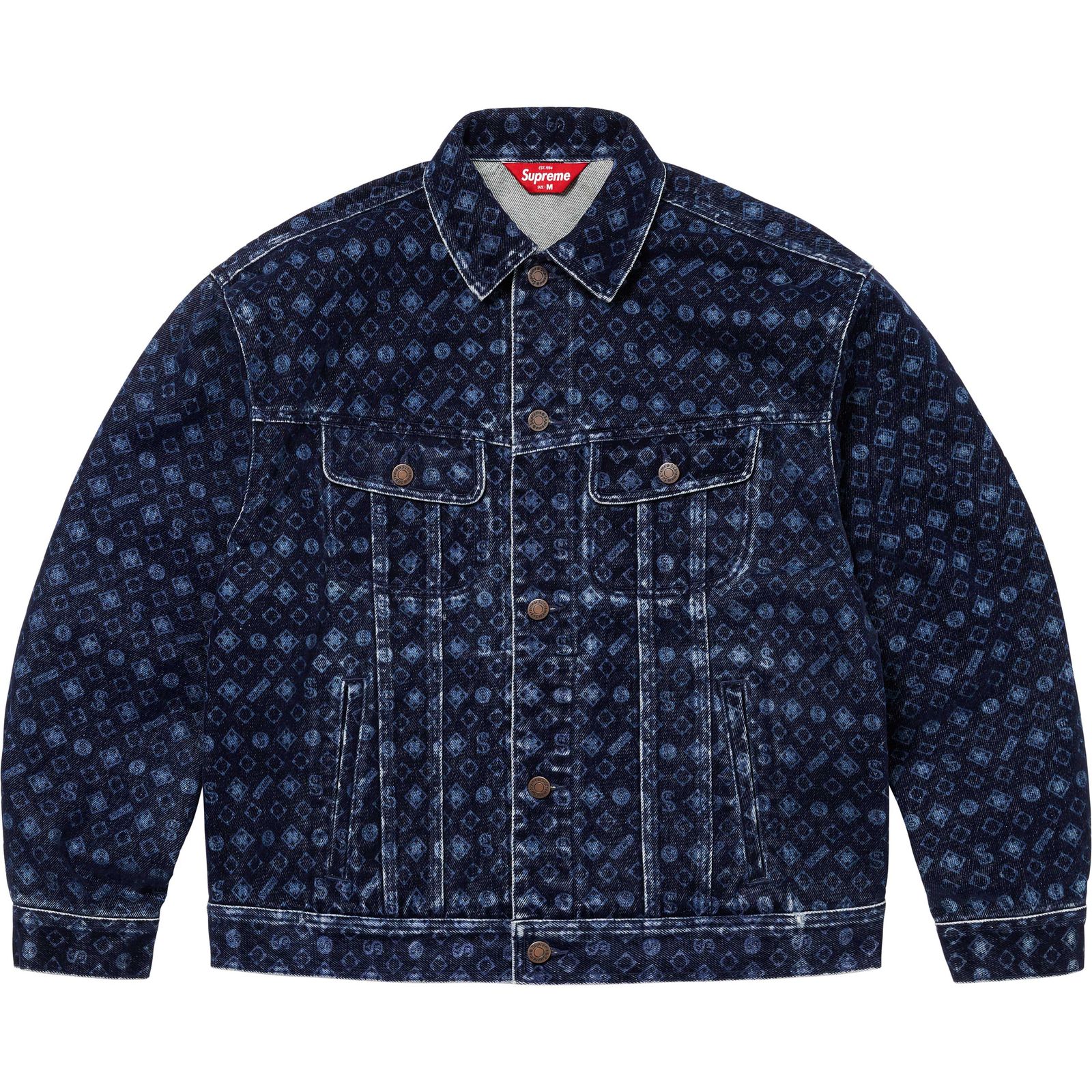 Flocked Denim Trucker Jacket