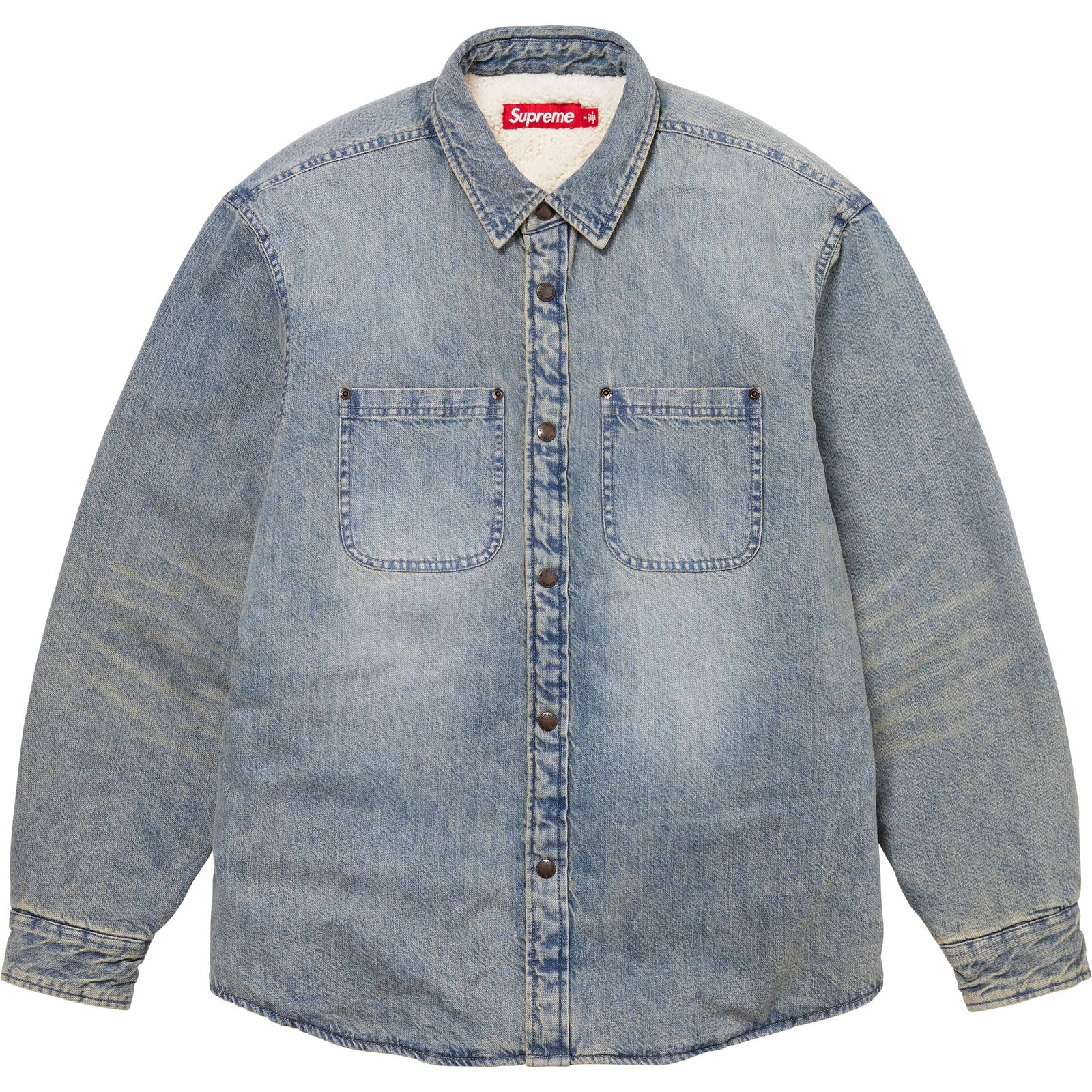 Faux Shearling Lined Work Shirt