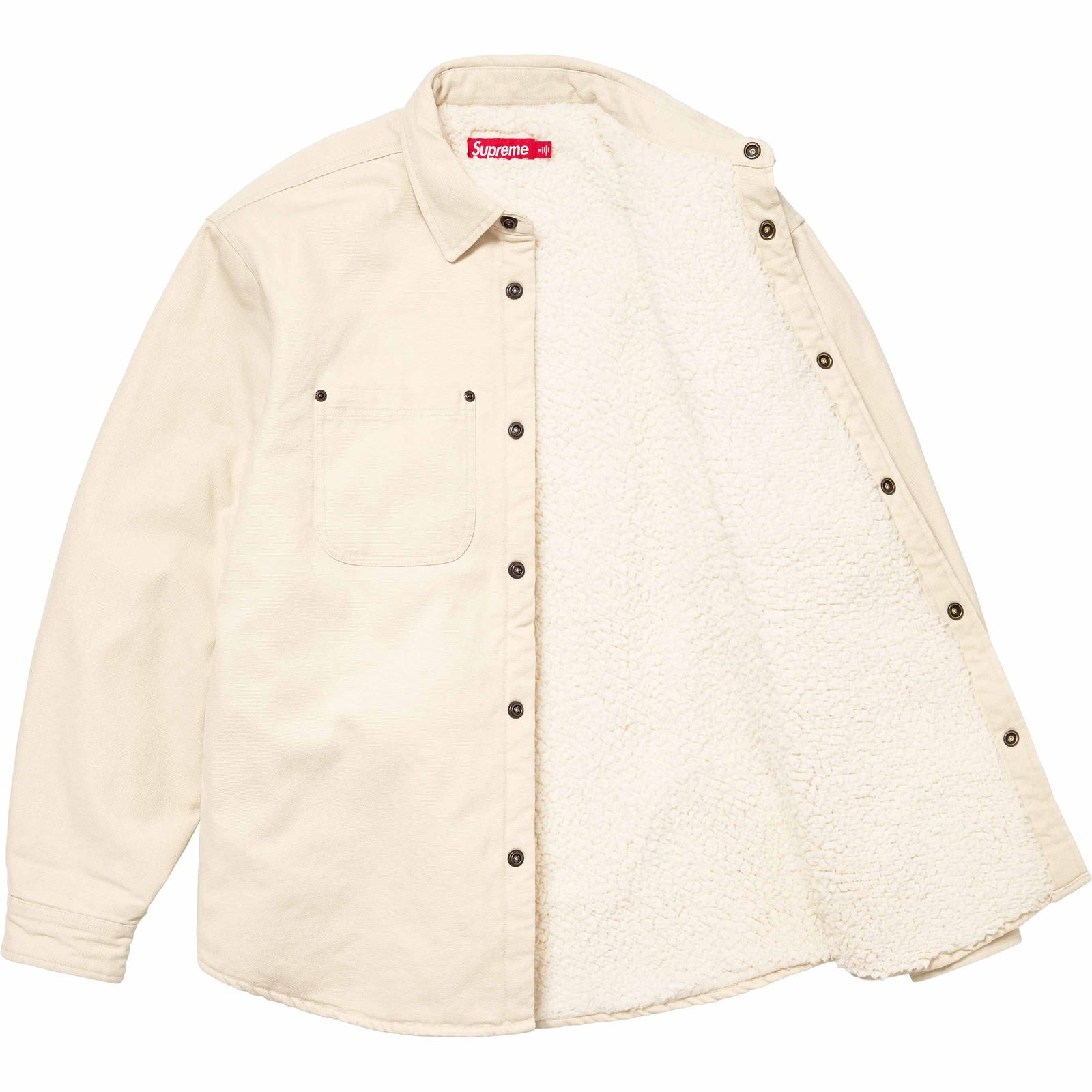 Faux Shearling Lined Work Shirt