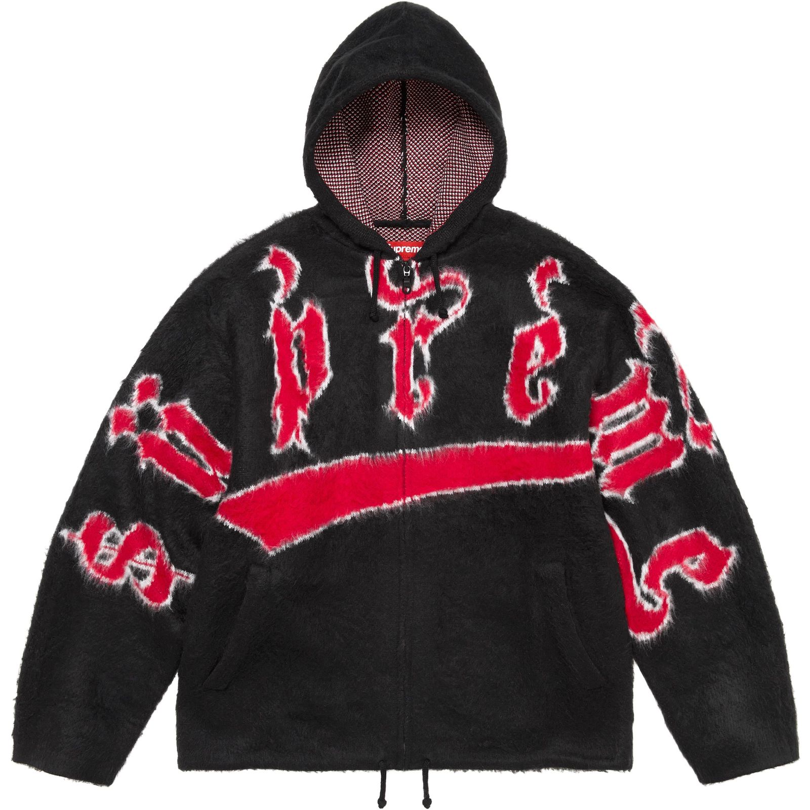 Accent Brushed Zip Up Hooded Sweater