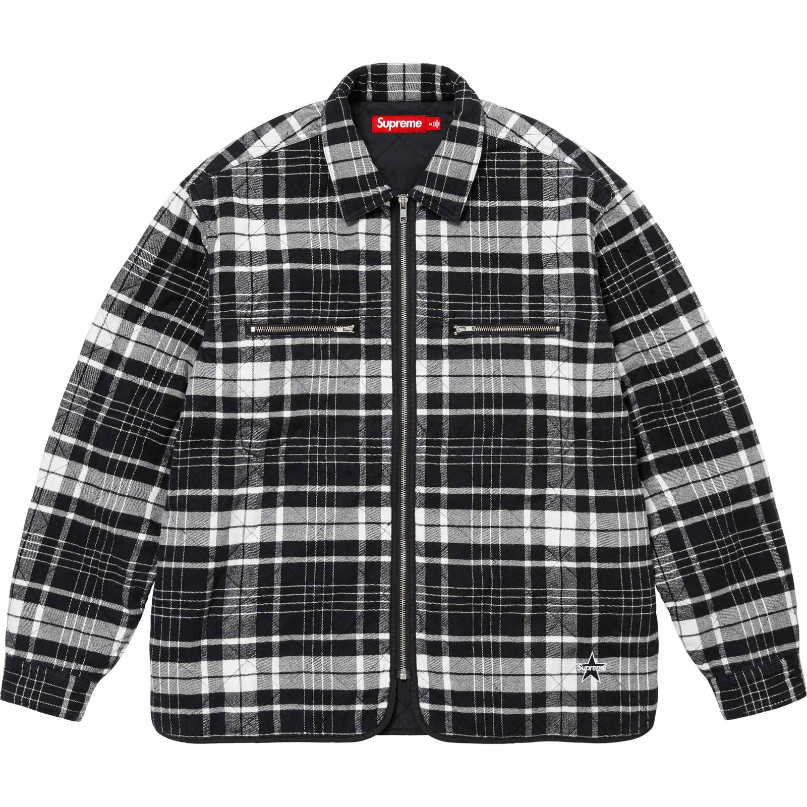 Quilted Flannel Zip Up Shirt