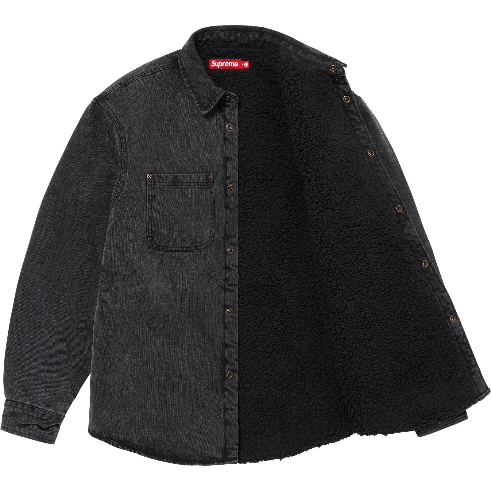 Faux Shearling Lined Work Shirt