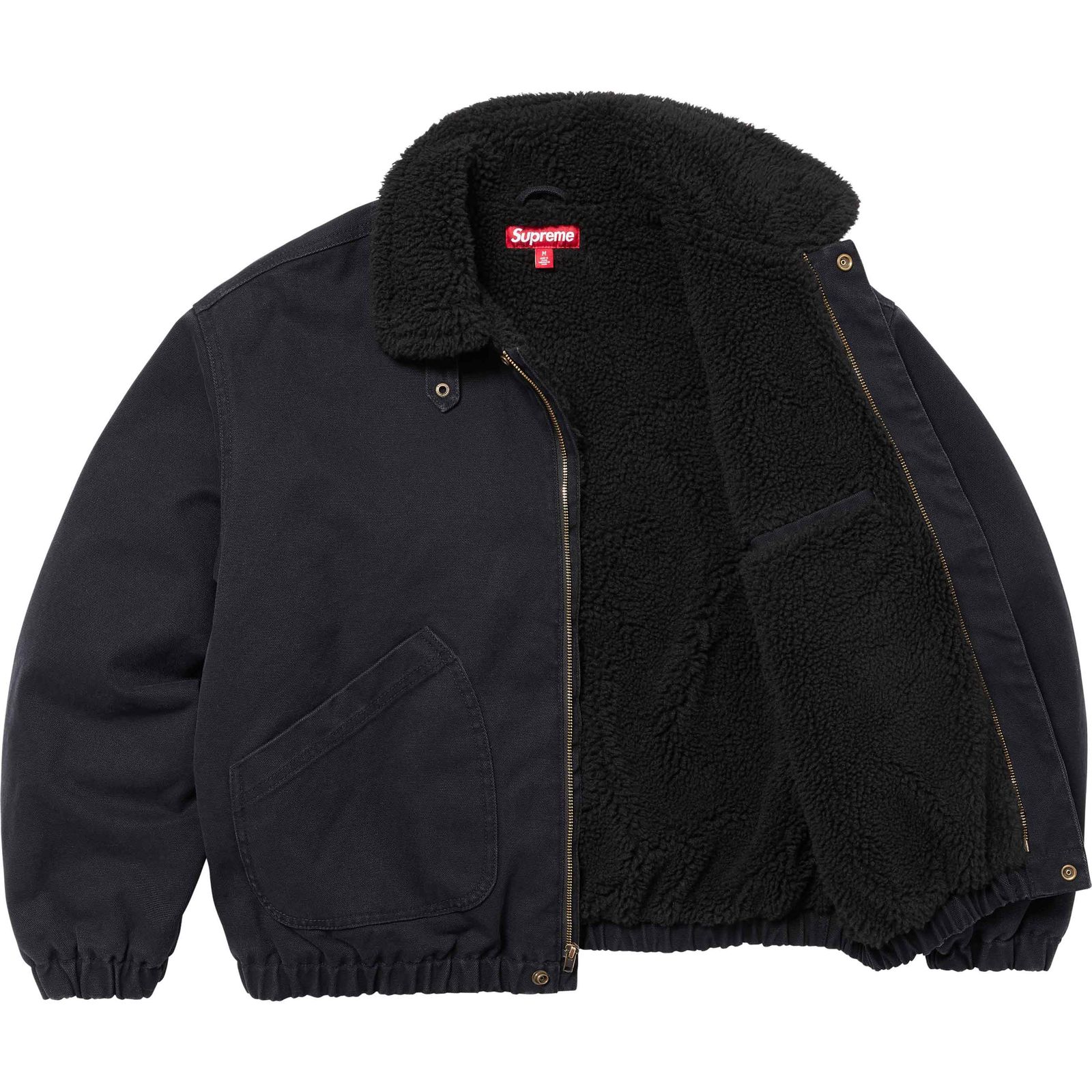 Faux Shearling Lined Bomber Jacket