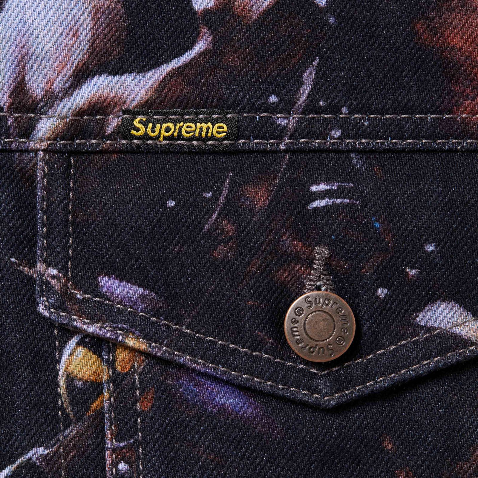 Supreme/Frank Frazetta Faux Shearling Lined Trucker Jacket