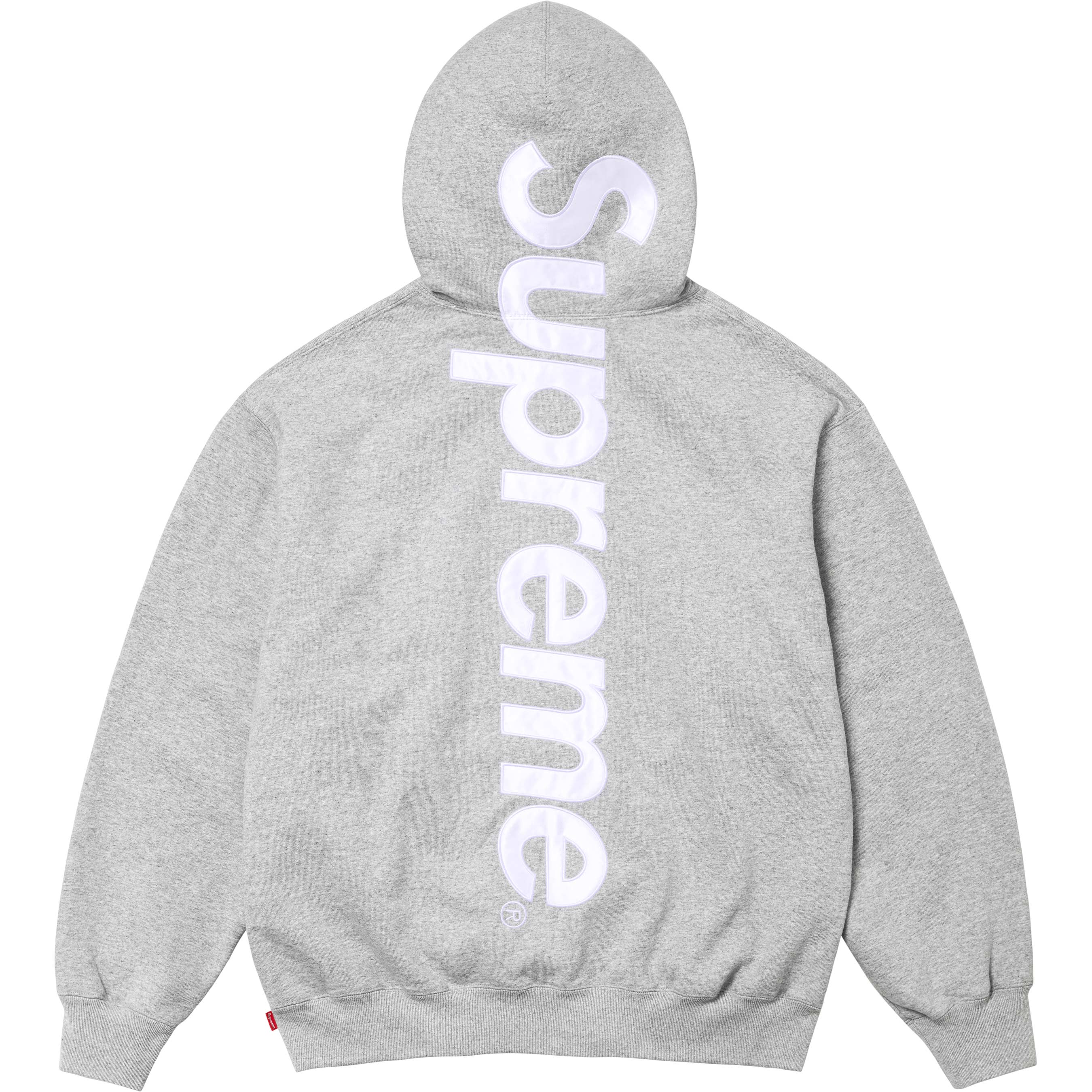 Satin Appliqué Hooded Sweatshirt
