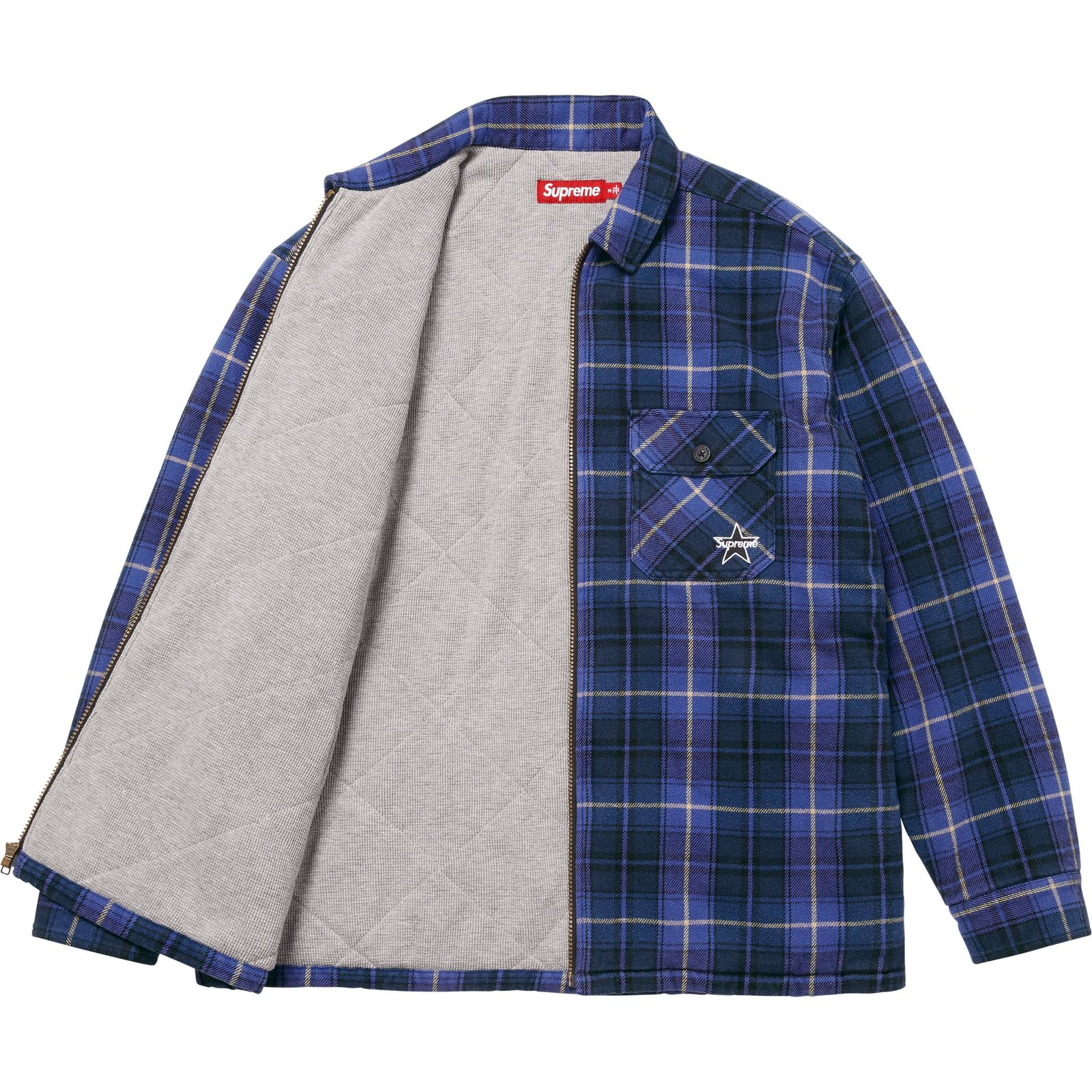 Thermal Lined Zip Up Flannel Shirt