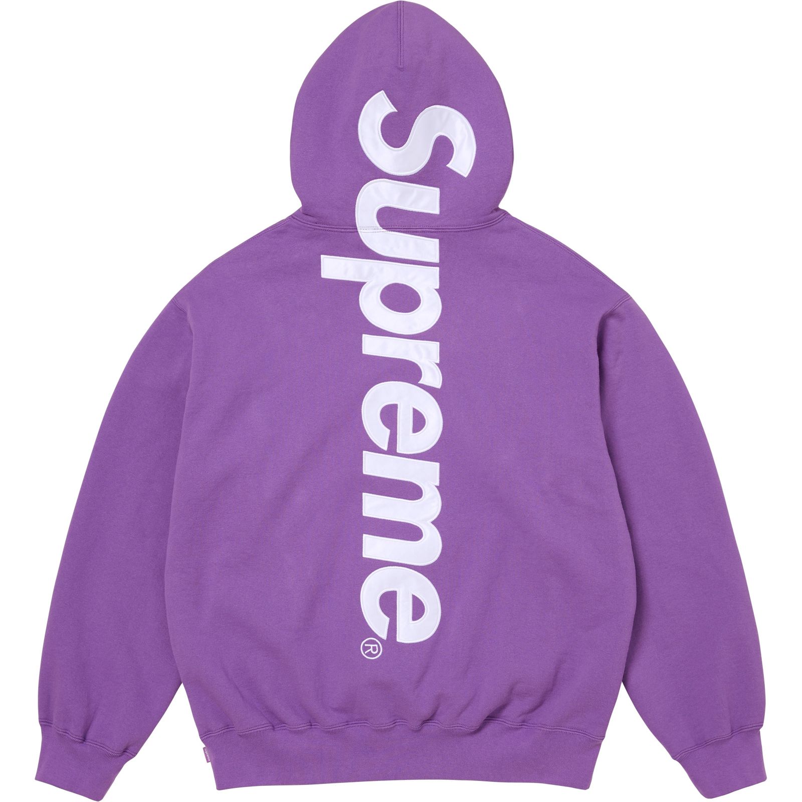 Satin Appliqué Hooded Sweatshirt