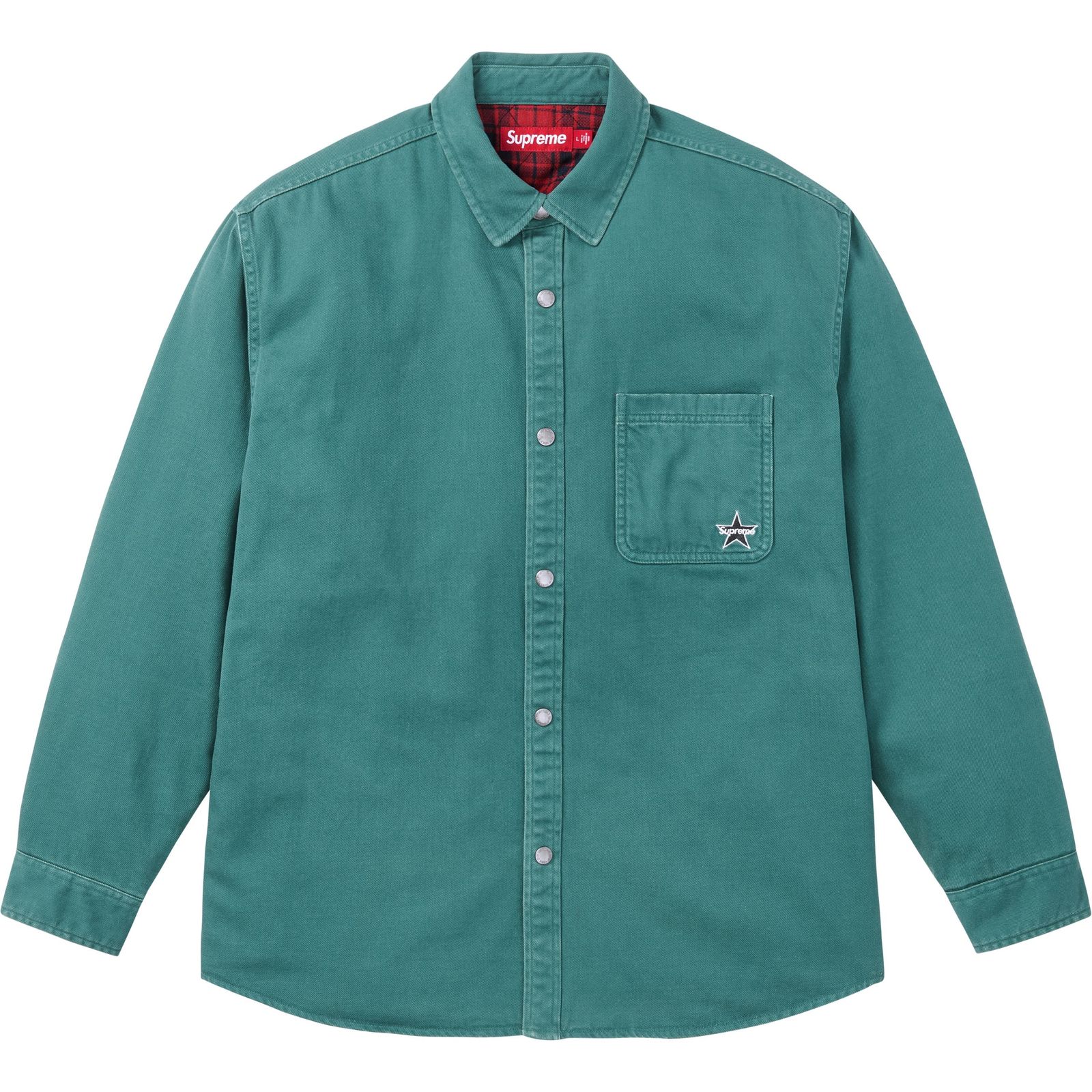 Quilted Lined Denim Snap Shirt