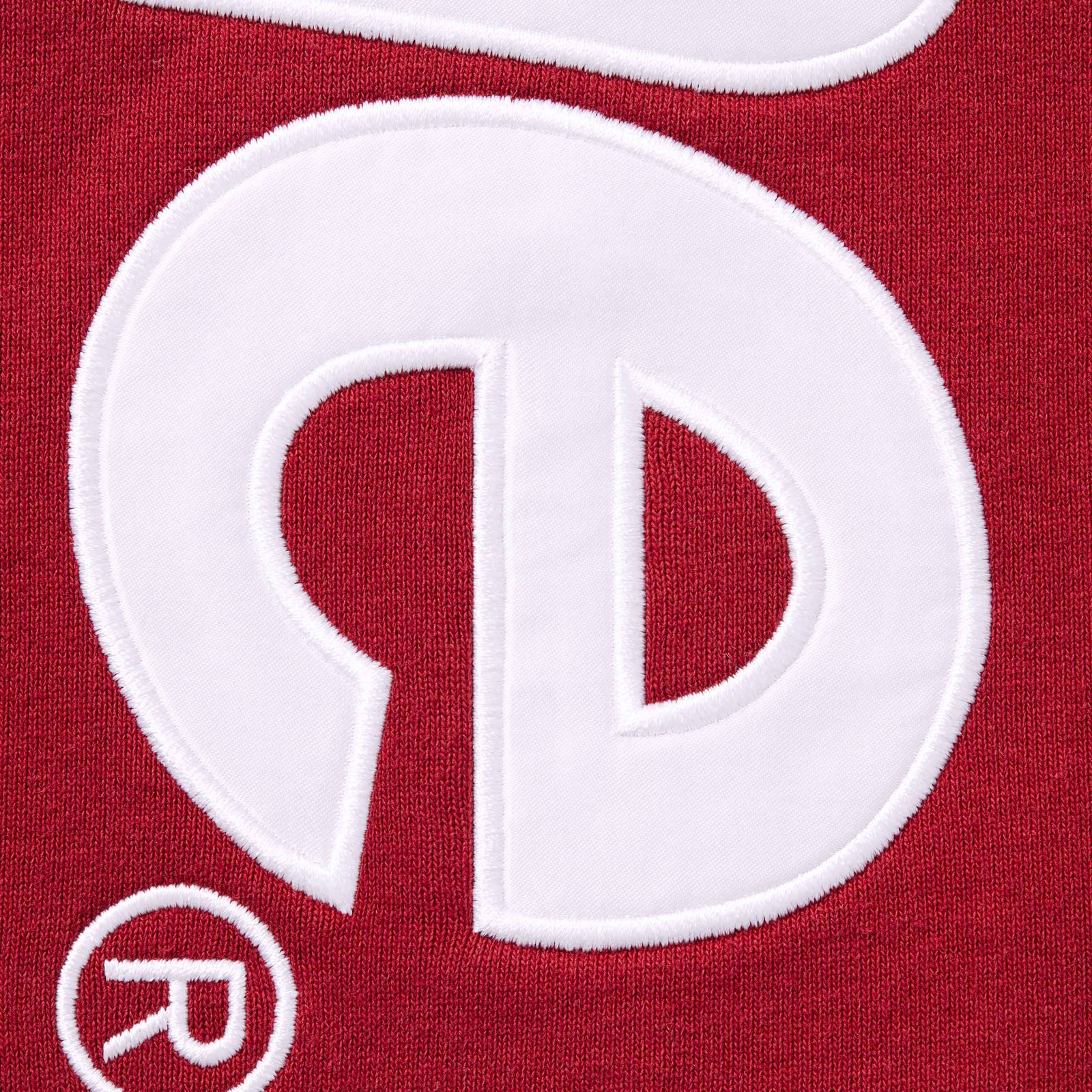 Satin Appliqué Hooded Sweatshirt