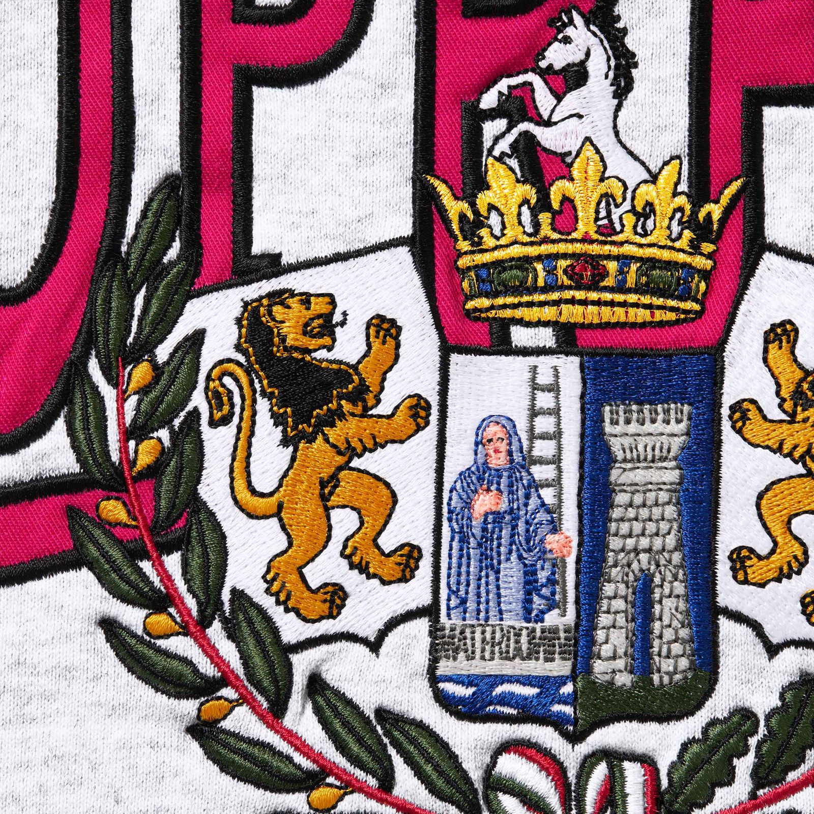 Crest Appliqué Half Zip Pullover
