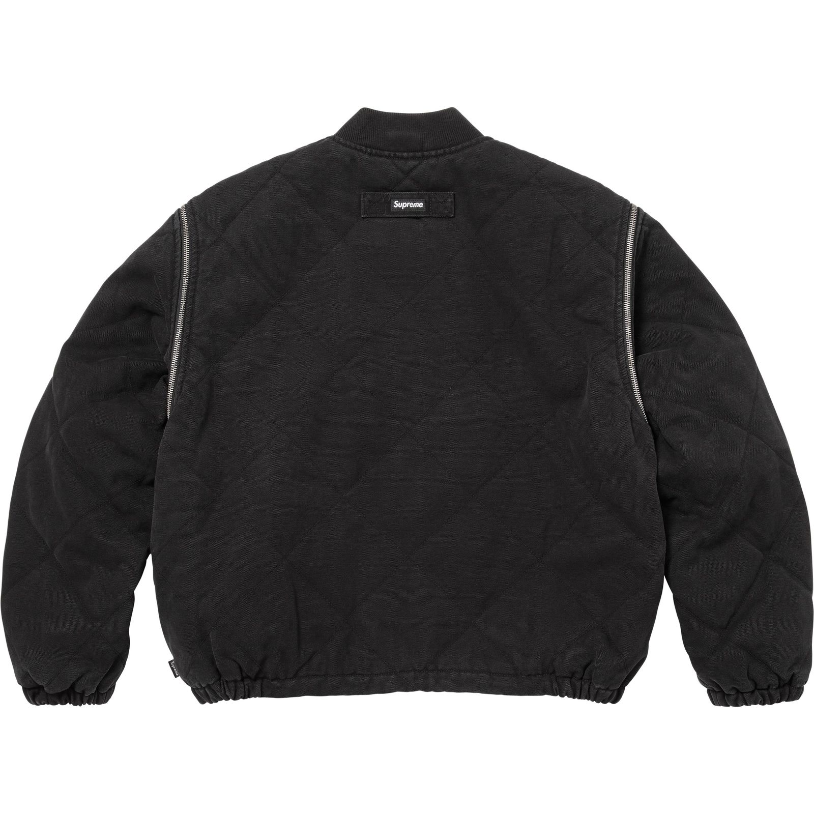 Zip-Off Sleeve Quilted Bomber Jacket