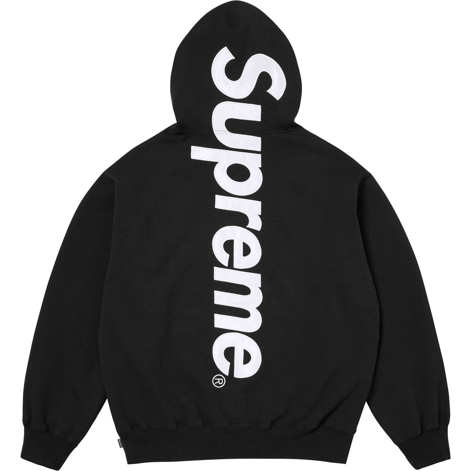 Satin Appliqué Hooded Sweatshirt