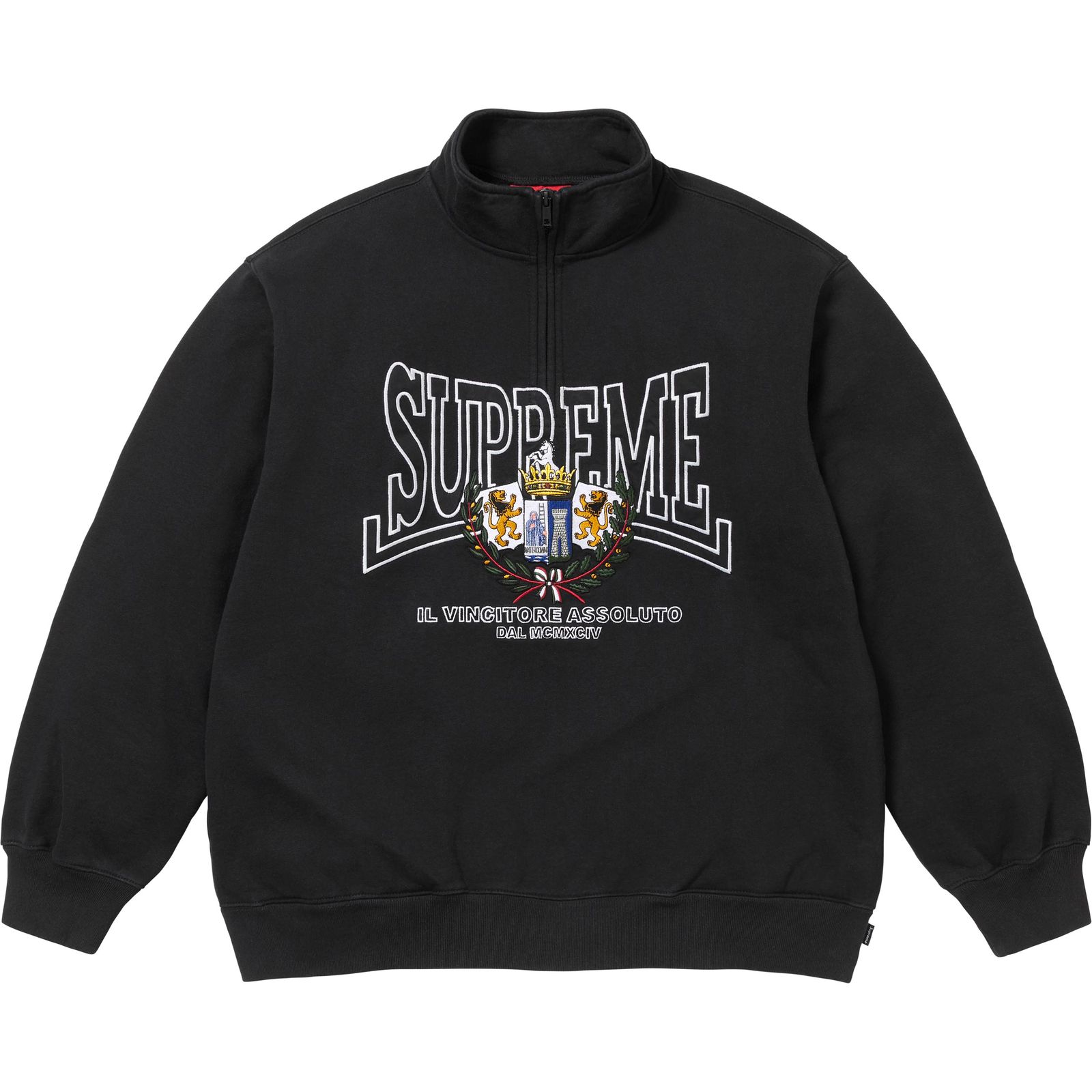 Crest Appliqué Half Zip Pullover