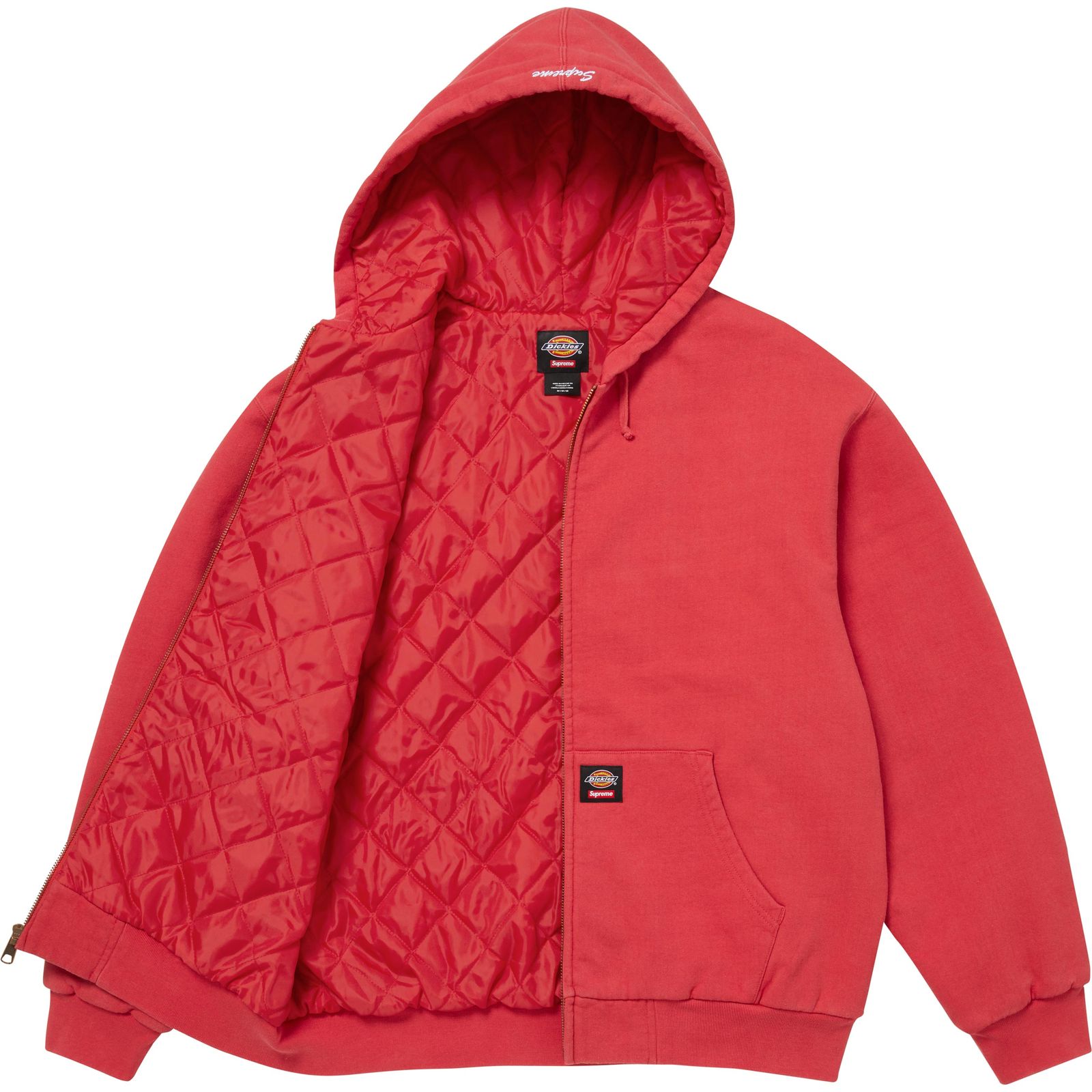 Supreme®/Dickies® Quilted Lined Zip Up Hooded Sweatshirt