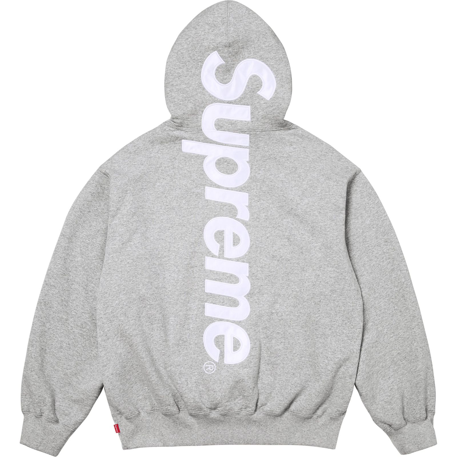 Satin Appliqué Hooded Sweatshirt