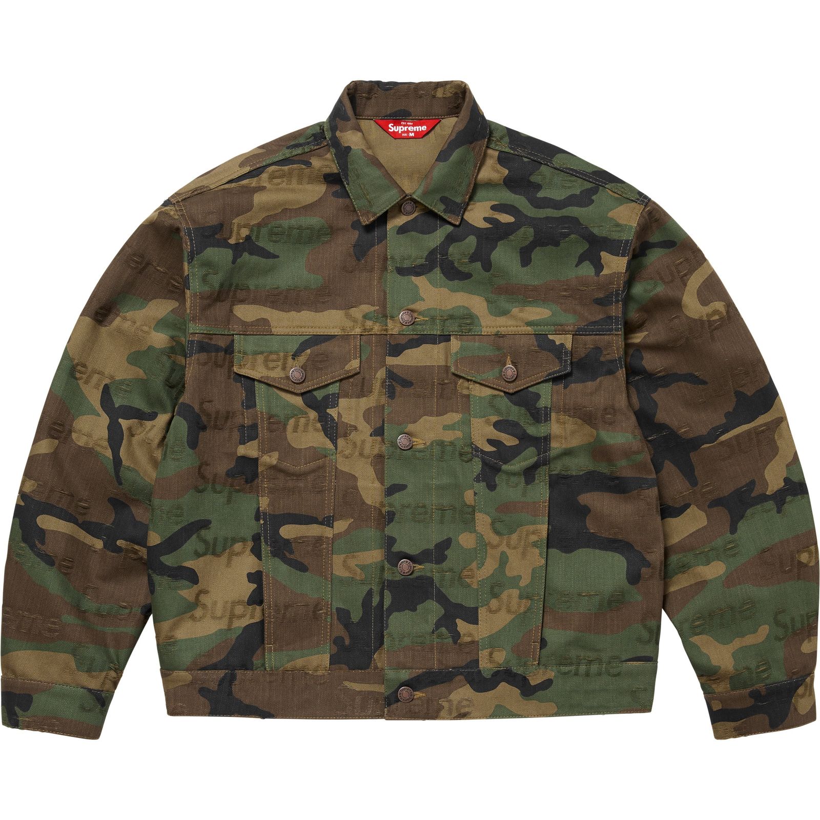 Jacquard Logos Denim Trucker Jacket