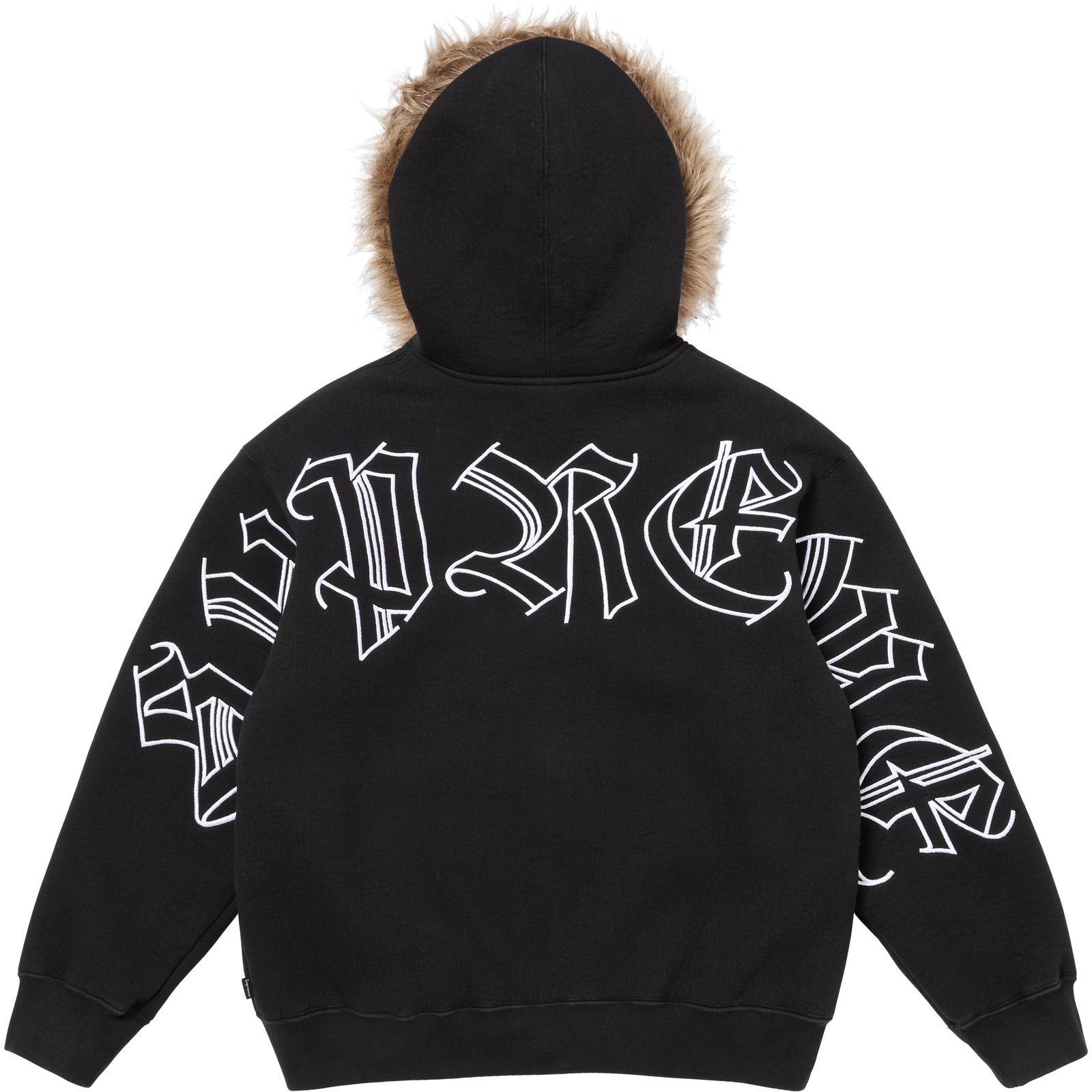 Faux Fur Zip Up Hooded Sweatshirt