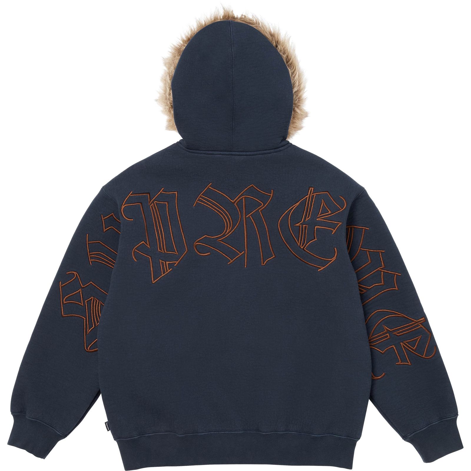 Faux Fur Zip Up Hooded Sweatshirt