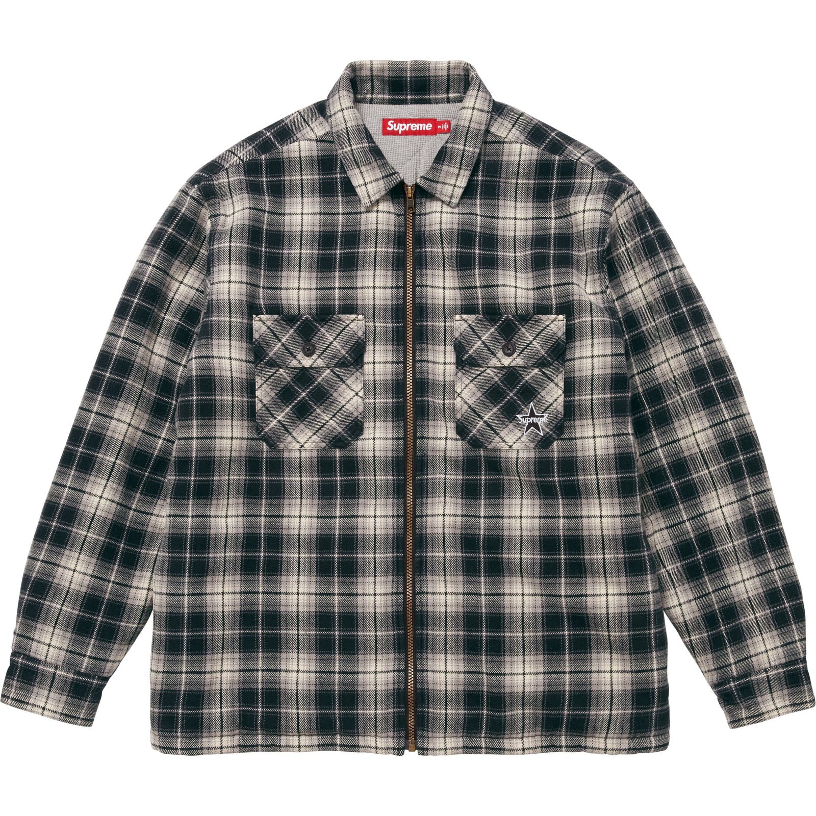 Thermal Lined Zip Up Flannel Shirt