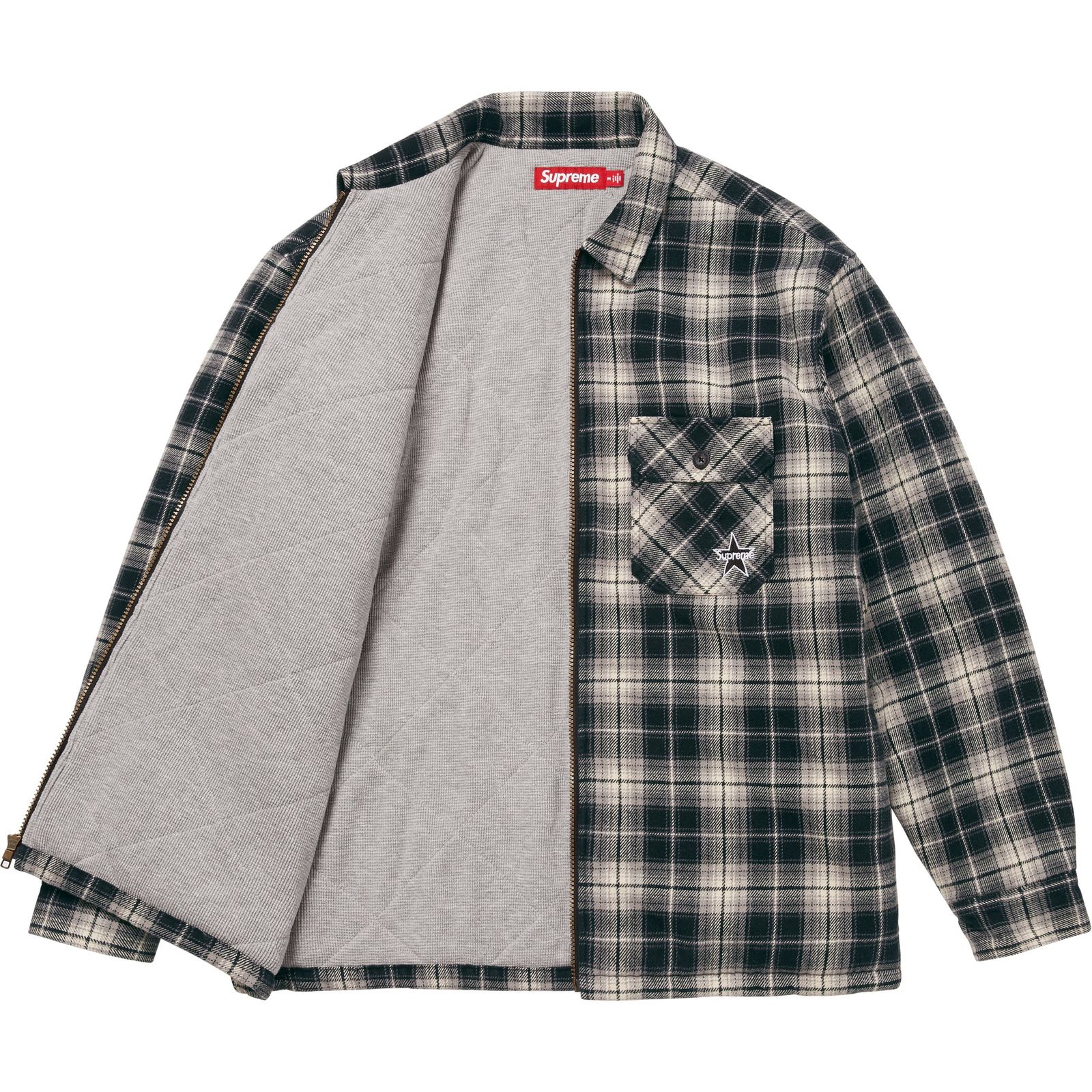 Thermal Lined Zip Up Flannel Shirt