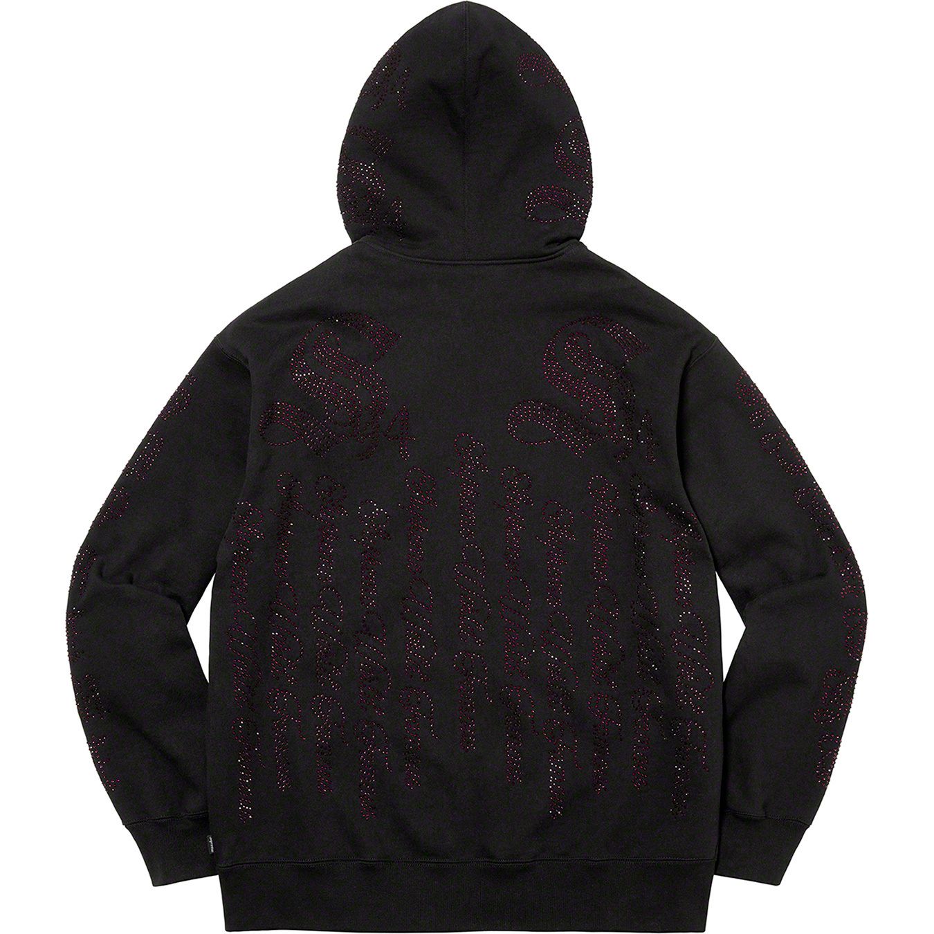 Rhinestone Zip Up Hooded Sweatshirt