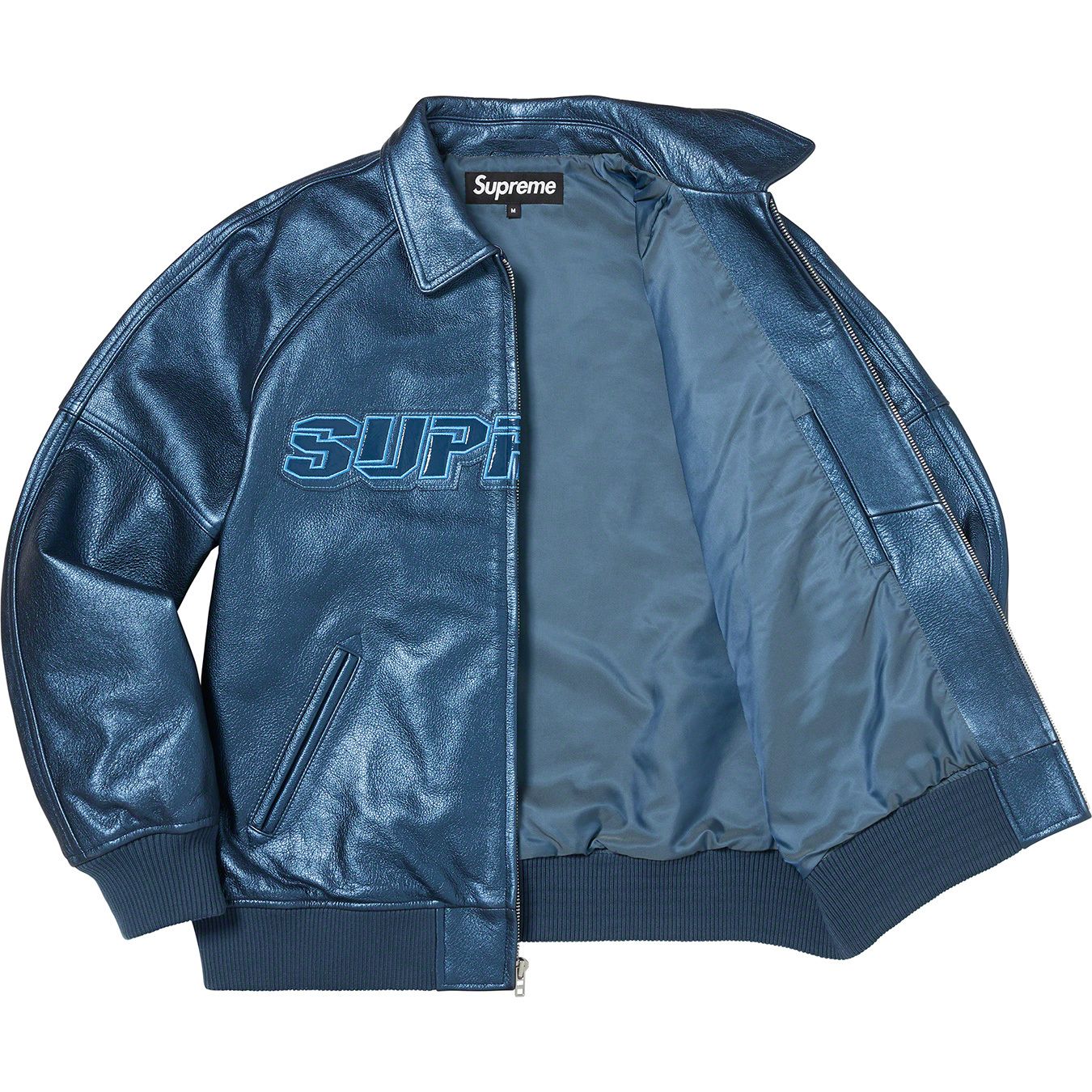 Silver Surfer Leather Varsity Jacket