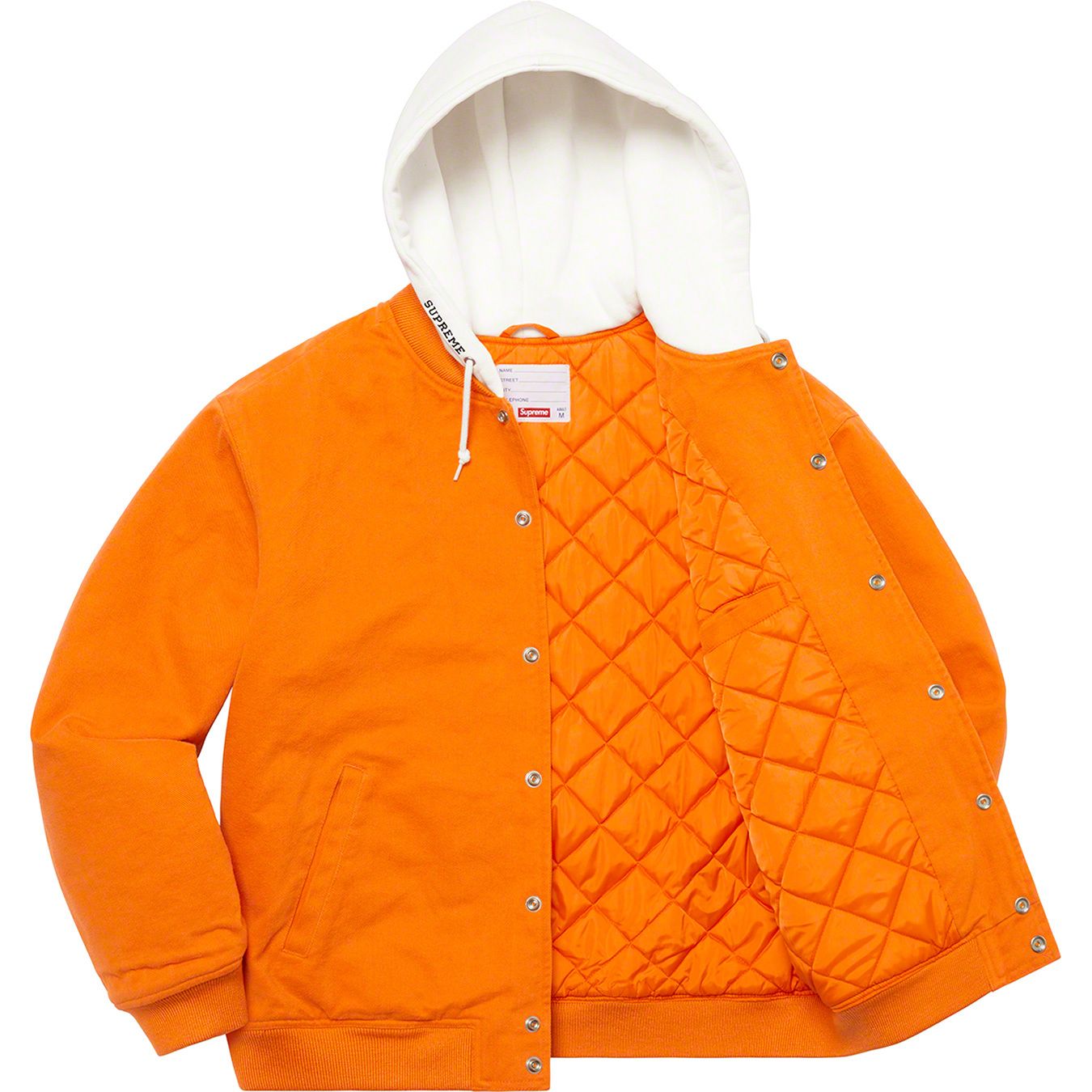 Hooded Twill Varsity Jacket